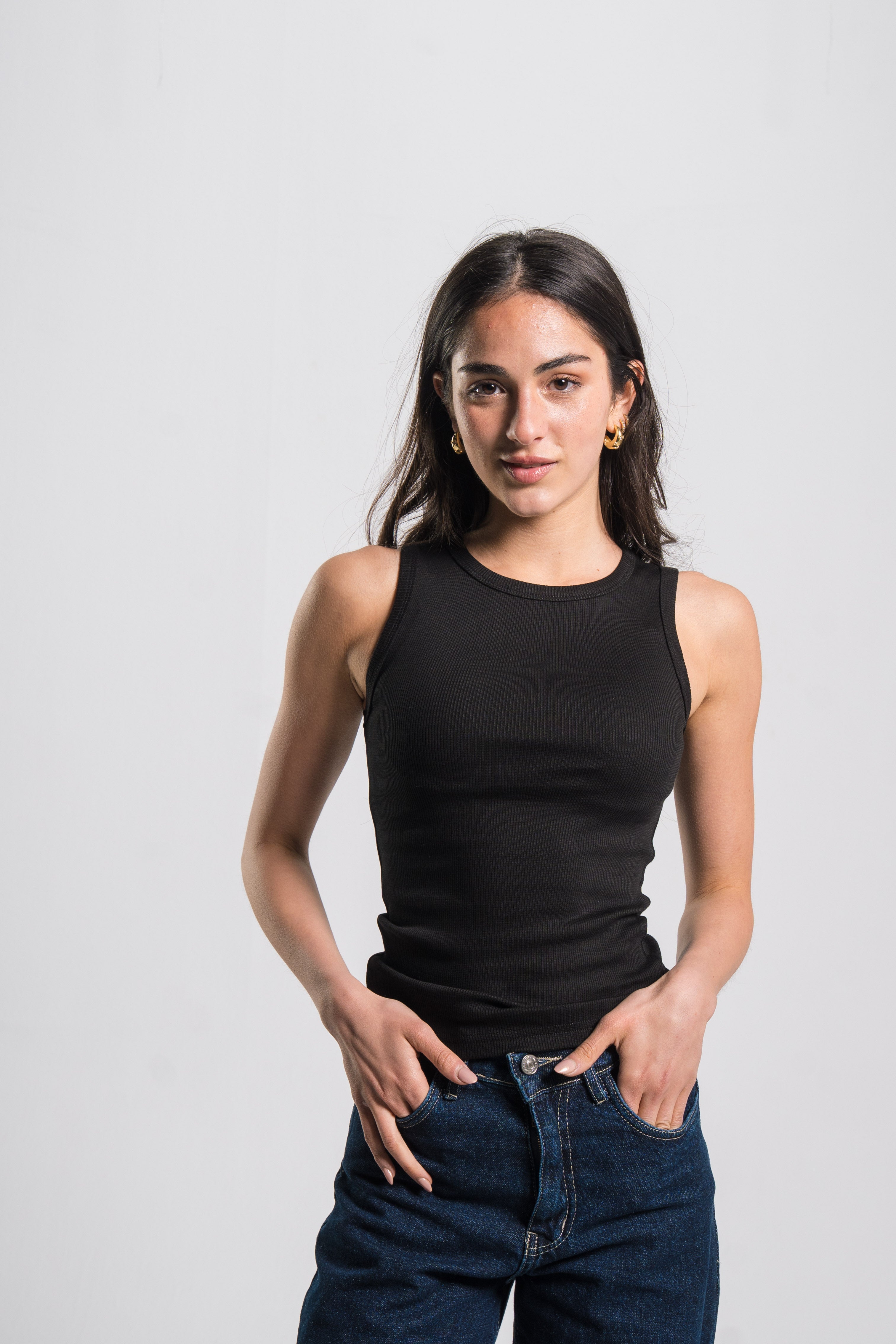 Crewneck Ribbed Tank Top