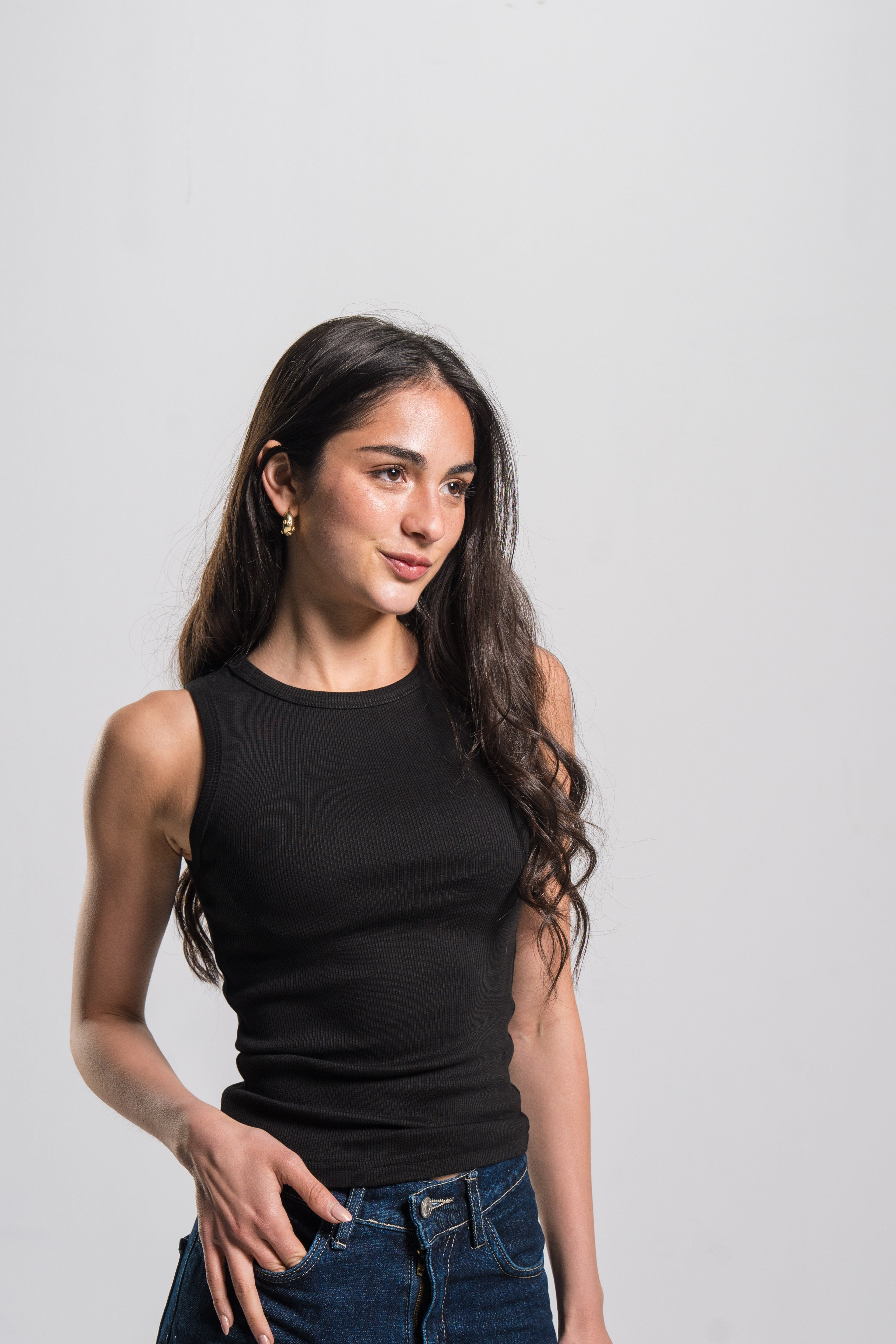 Crewneck Ribbed Tank Top