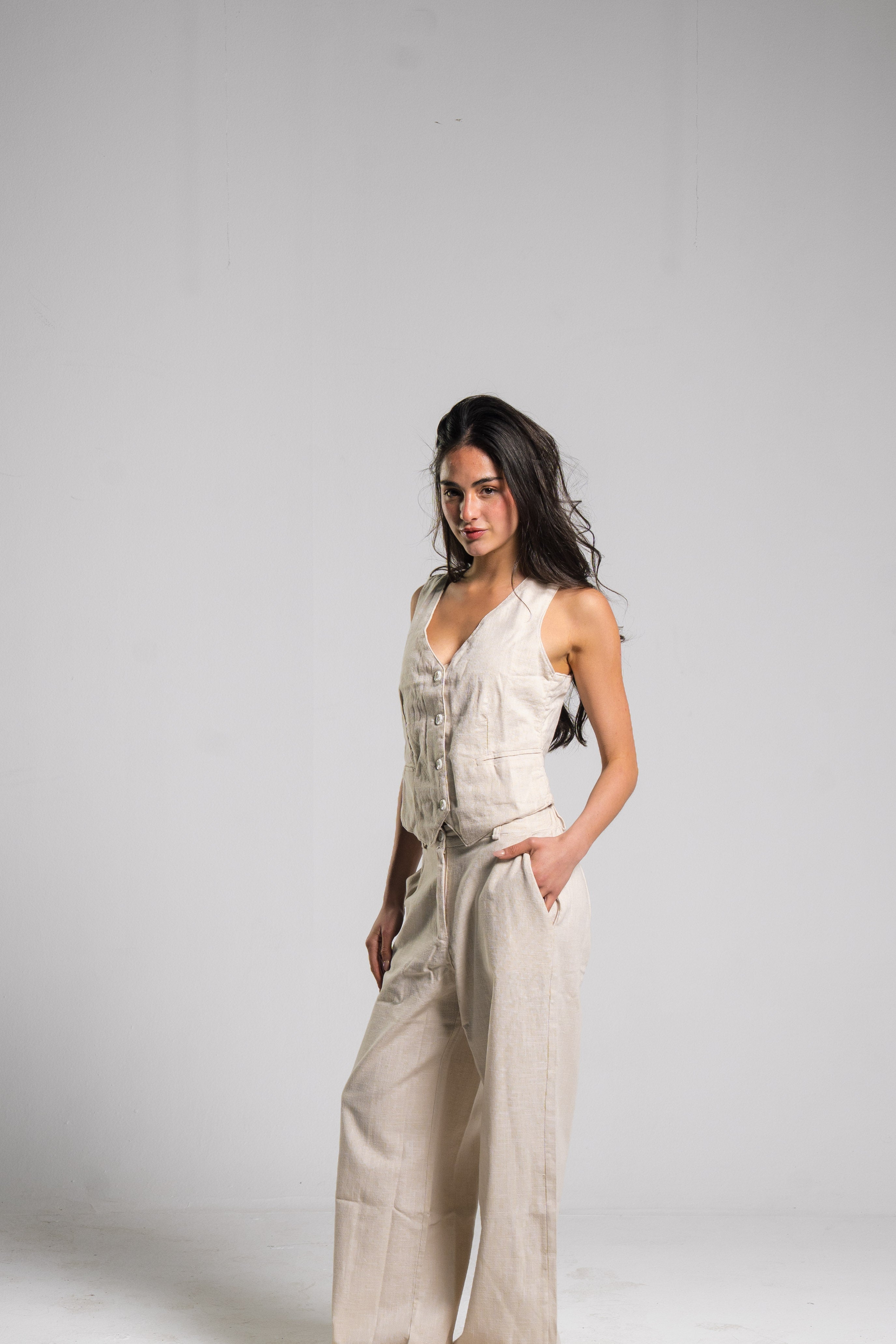 Linen Tailored Vest