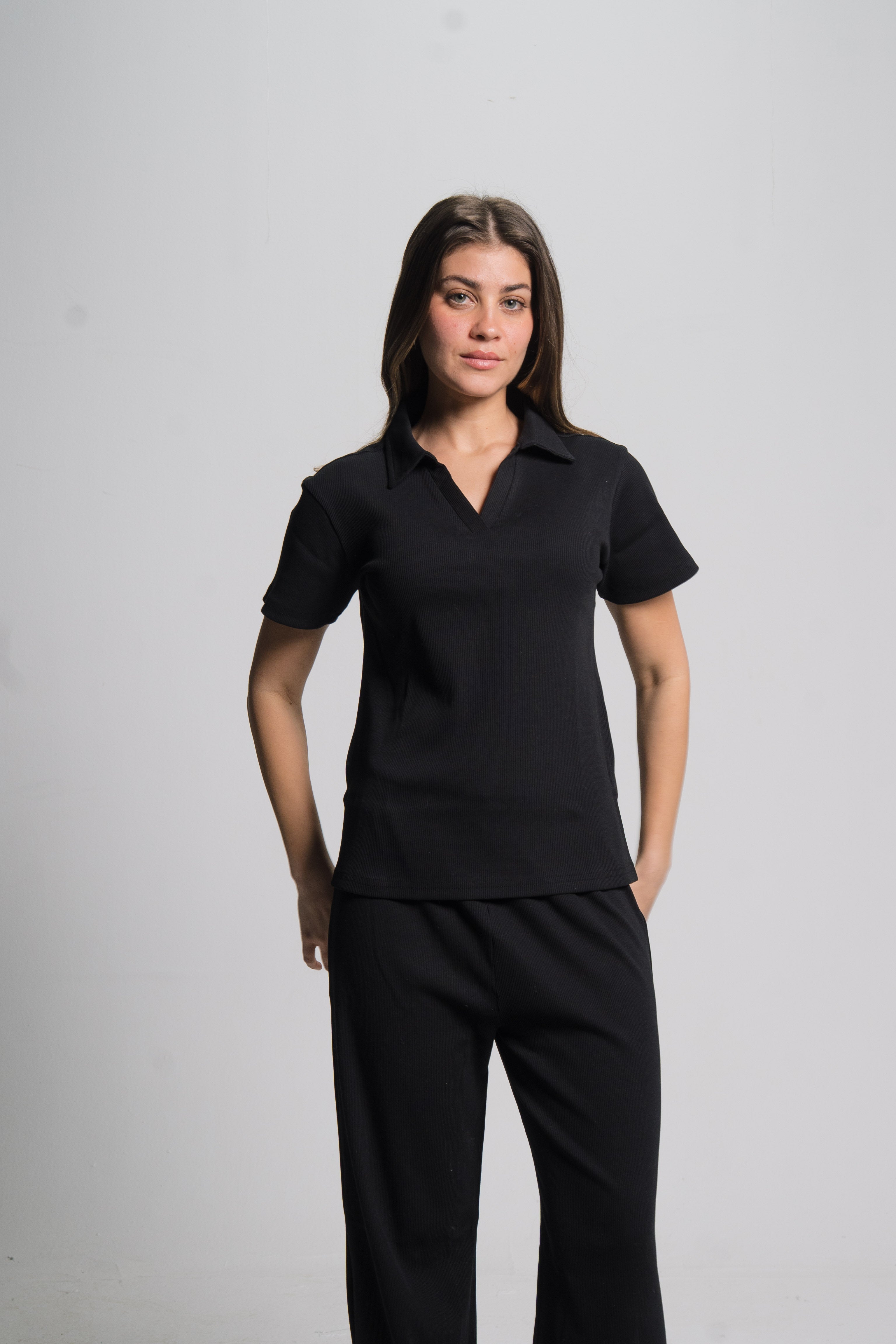 Polo Ribbed Top