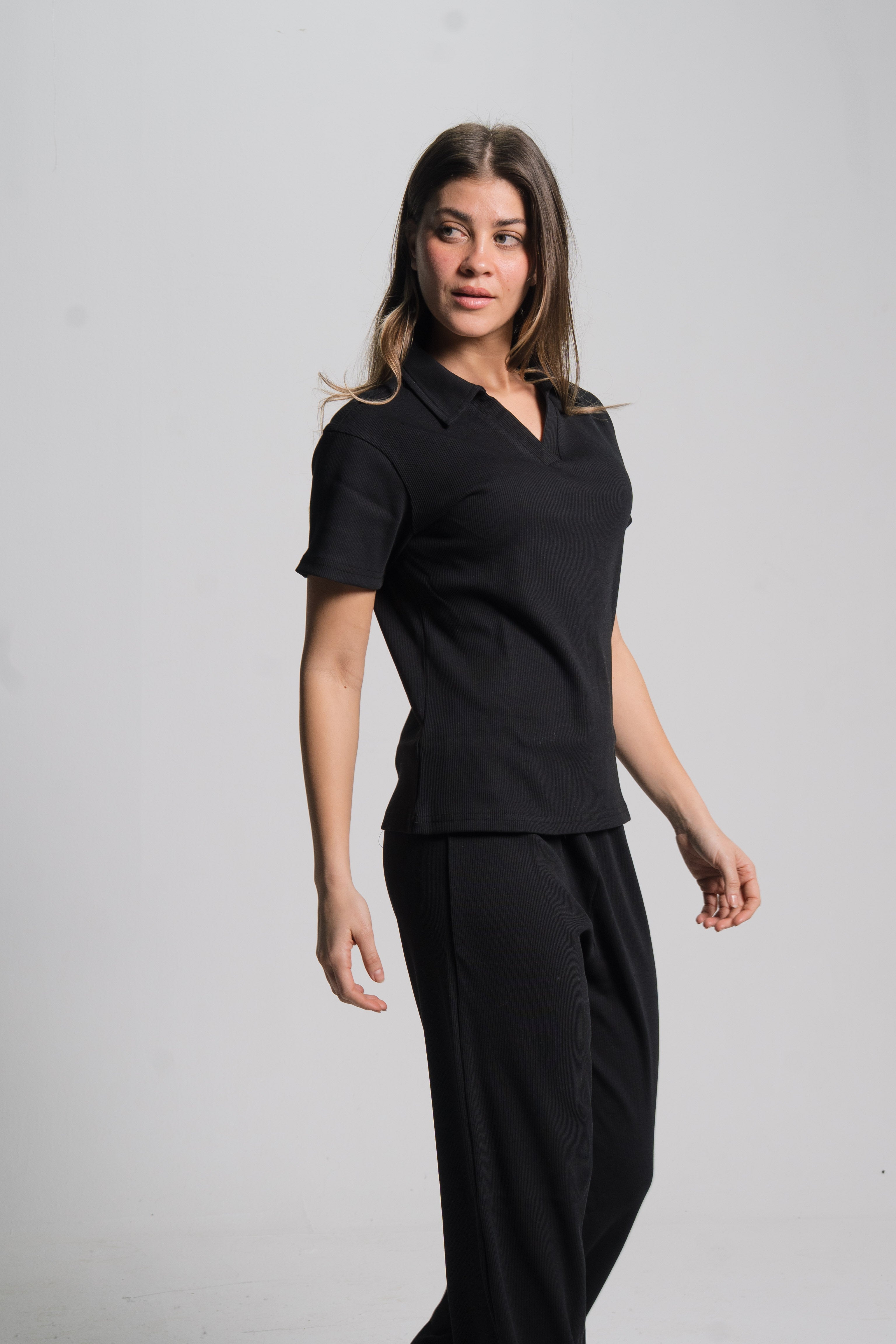 Polo Ribbed Top