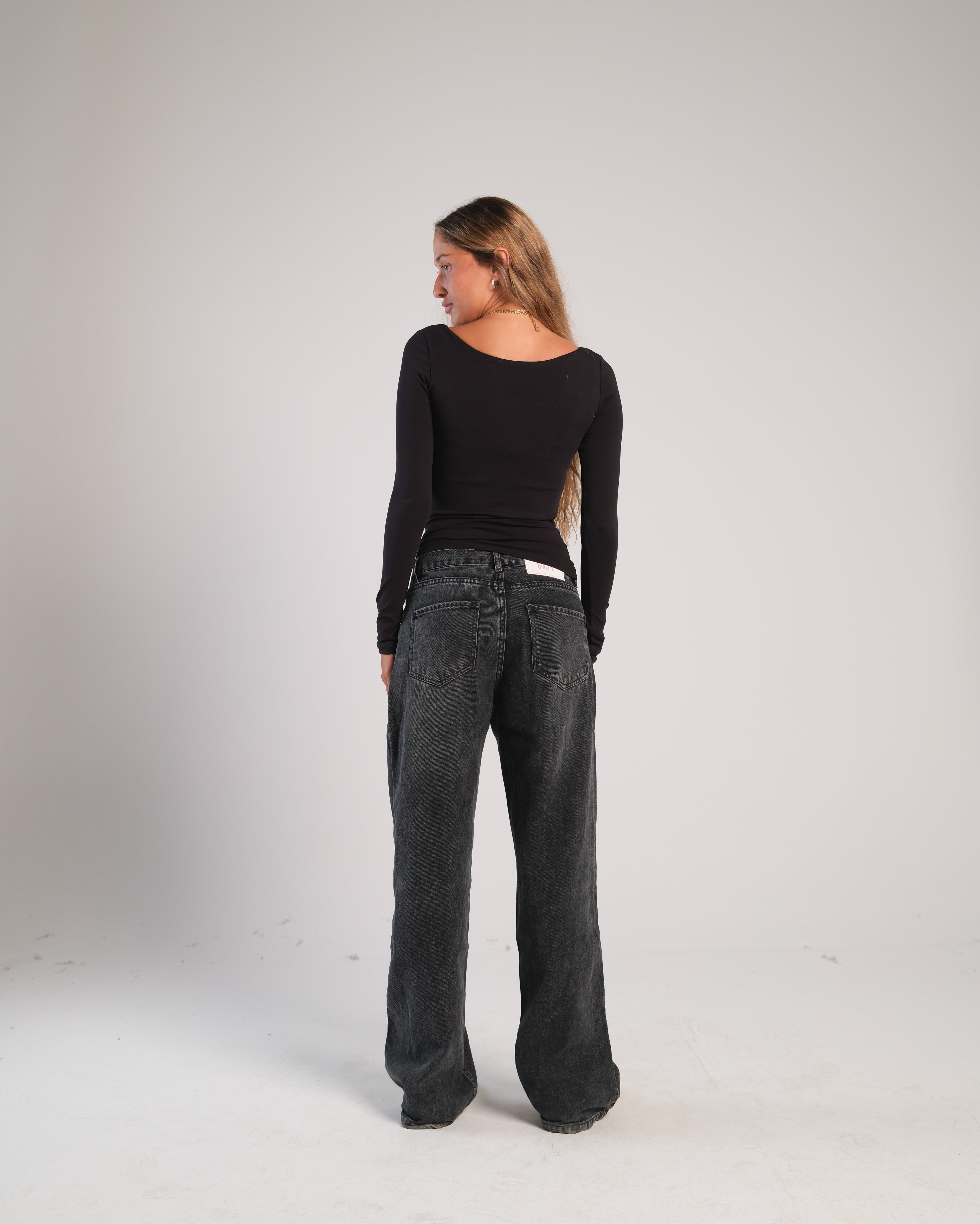 Square Neck Long Sleeve Contour Top