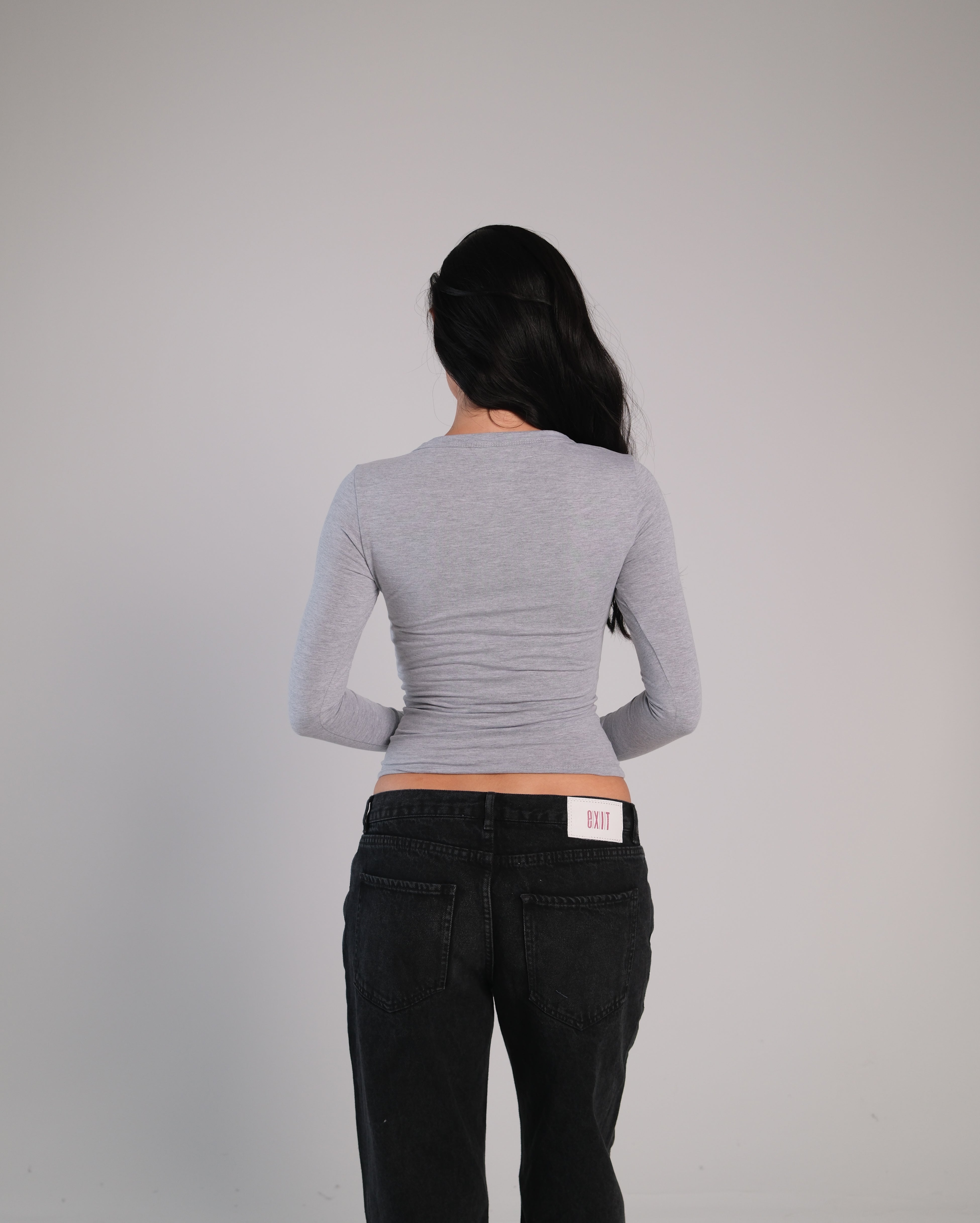 V Neck Long Sleeve Contour Top