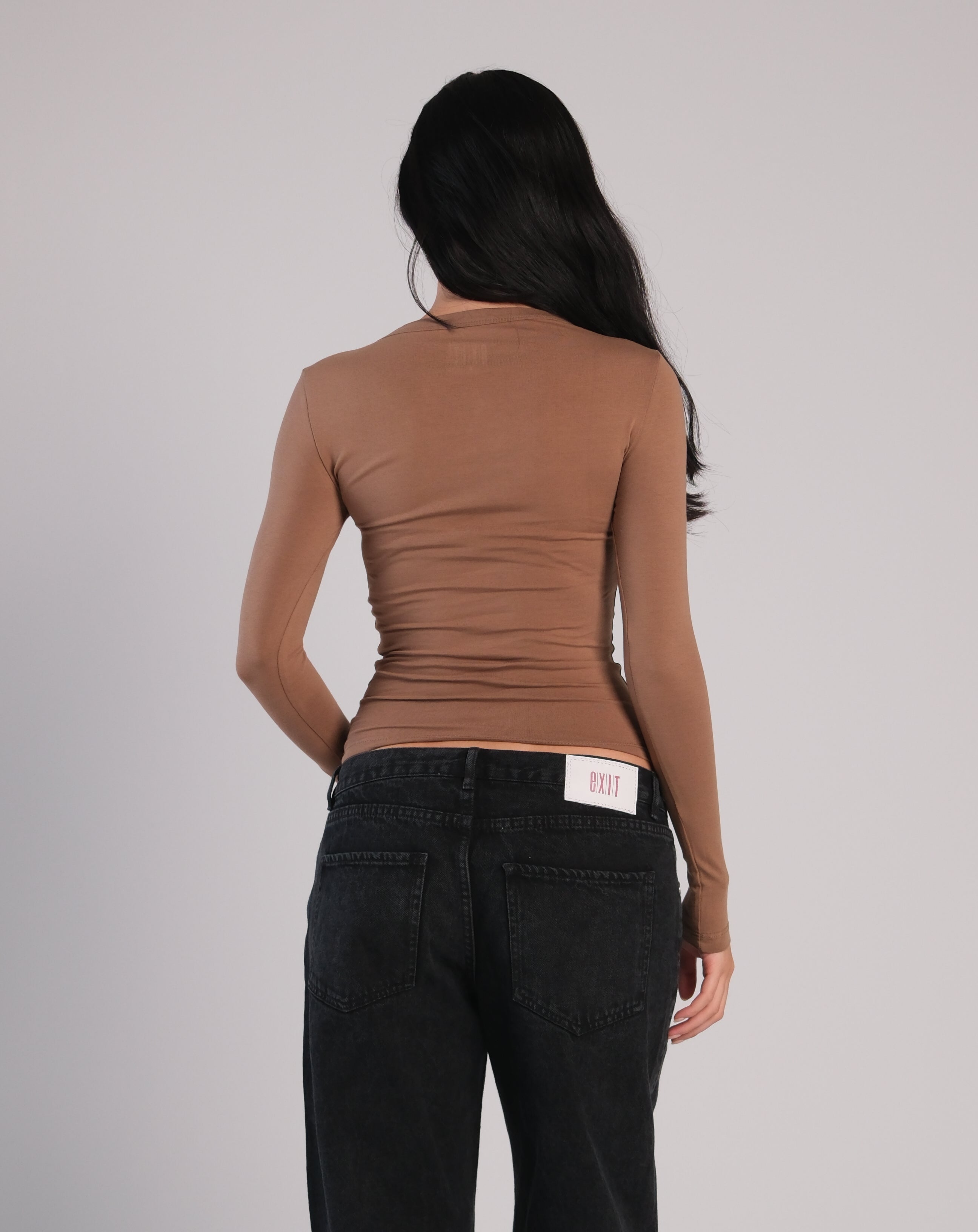 V Neck Long Sleeve Contour Top