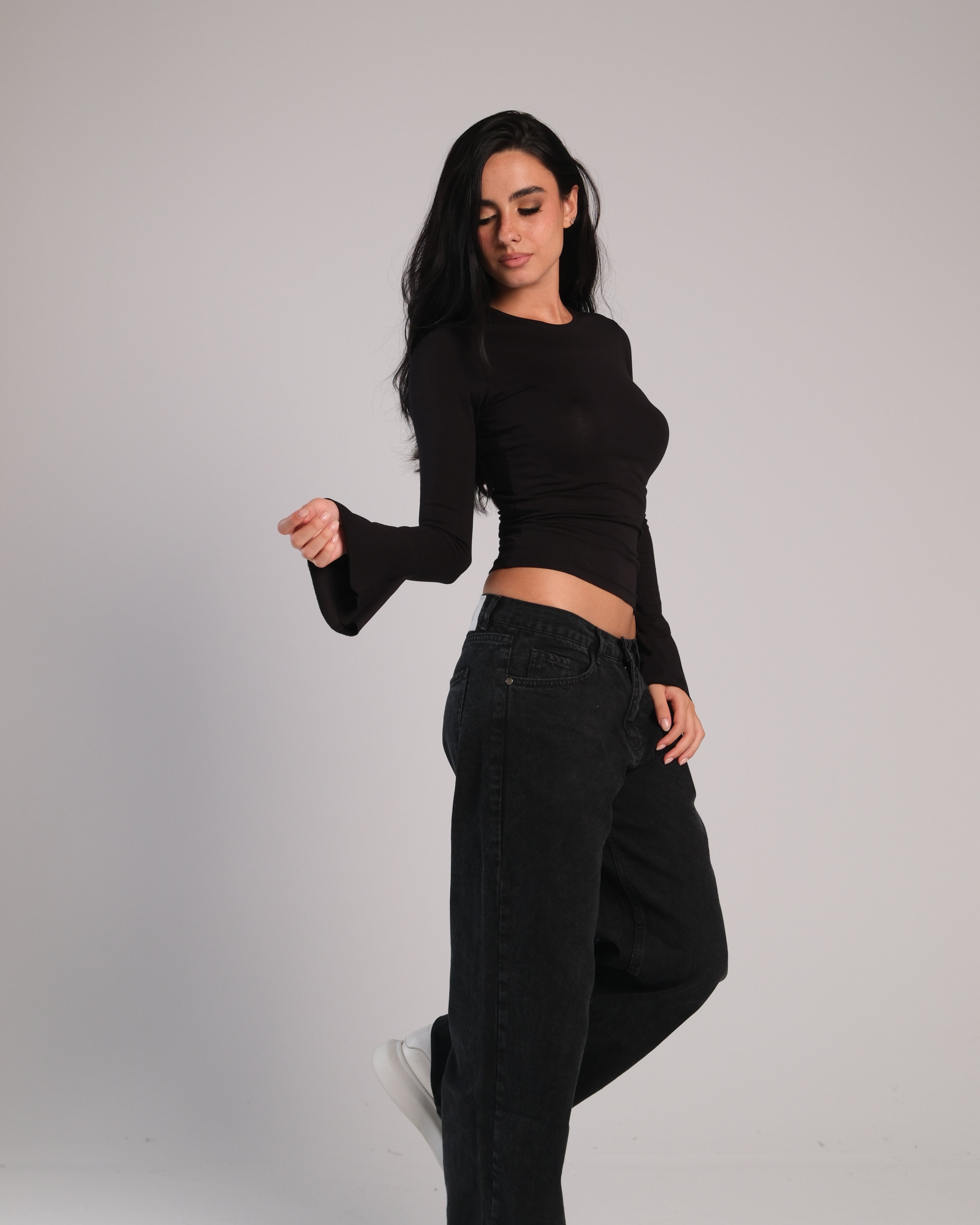 Flared Long Sleeve Contour Top