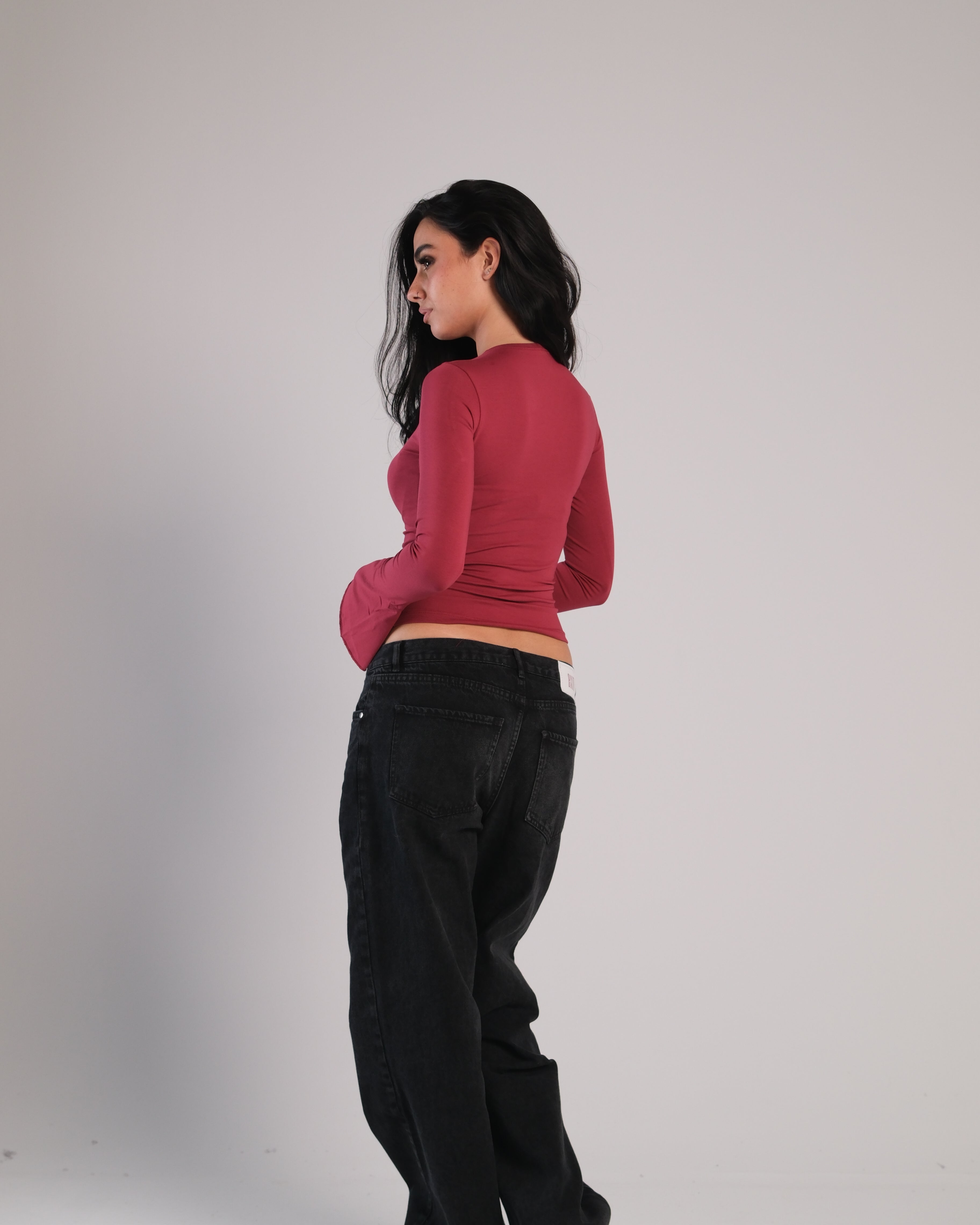 Flared Long Sleeve Contour Top