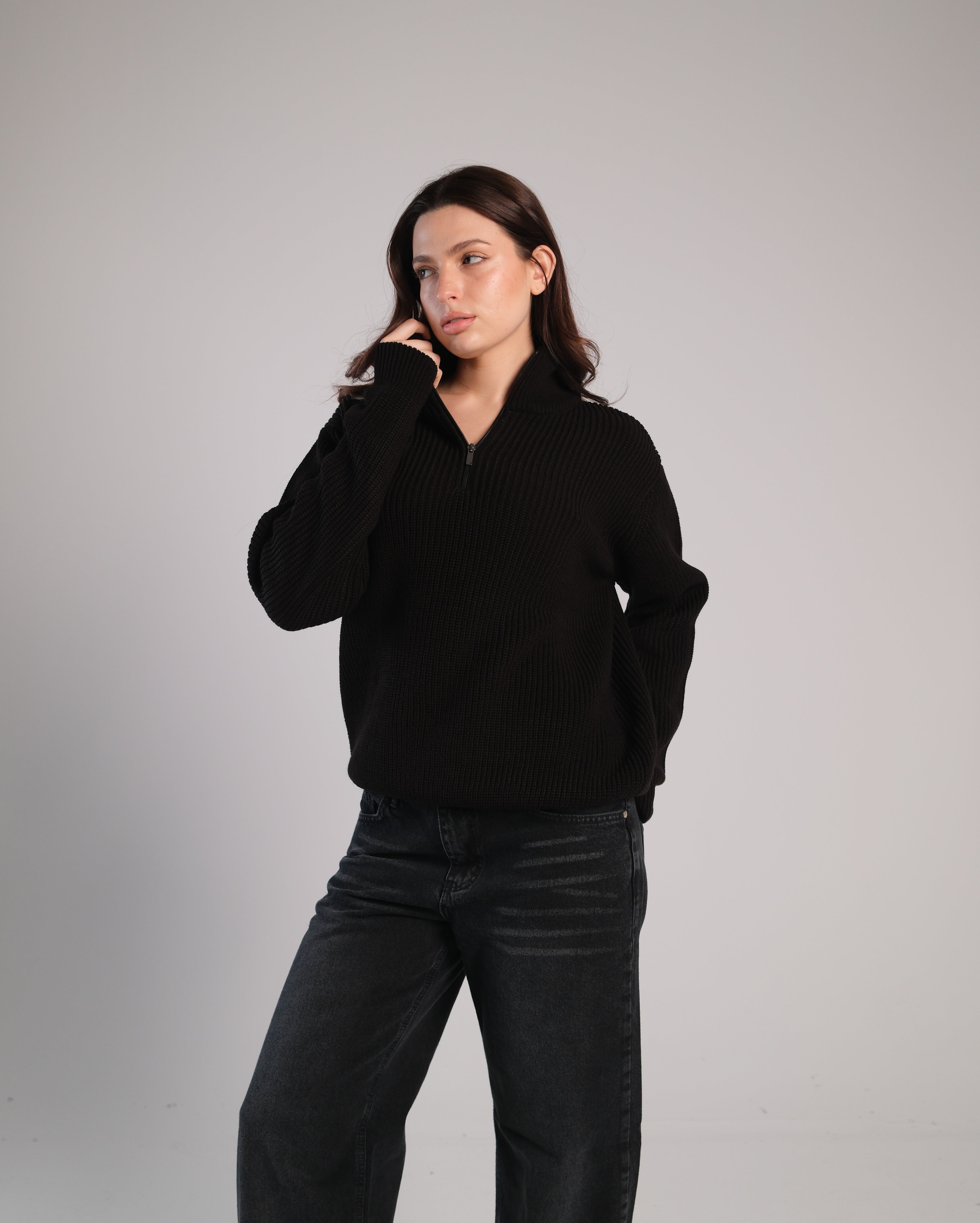 Quarter Zip Knit Sweater