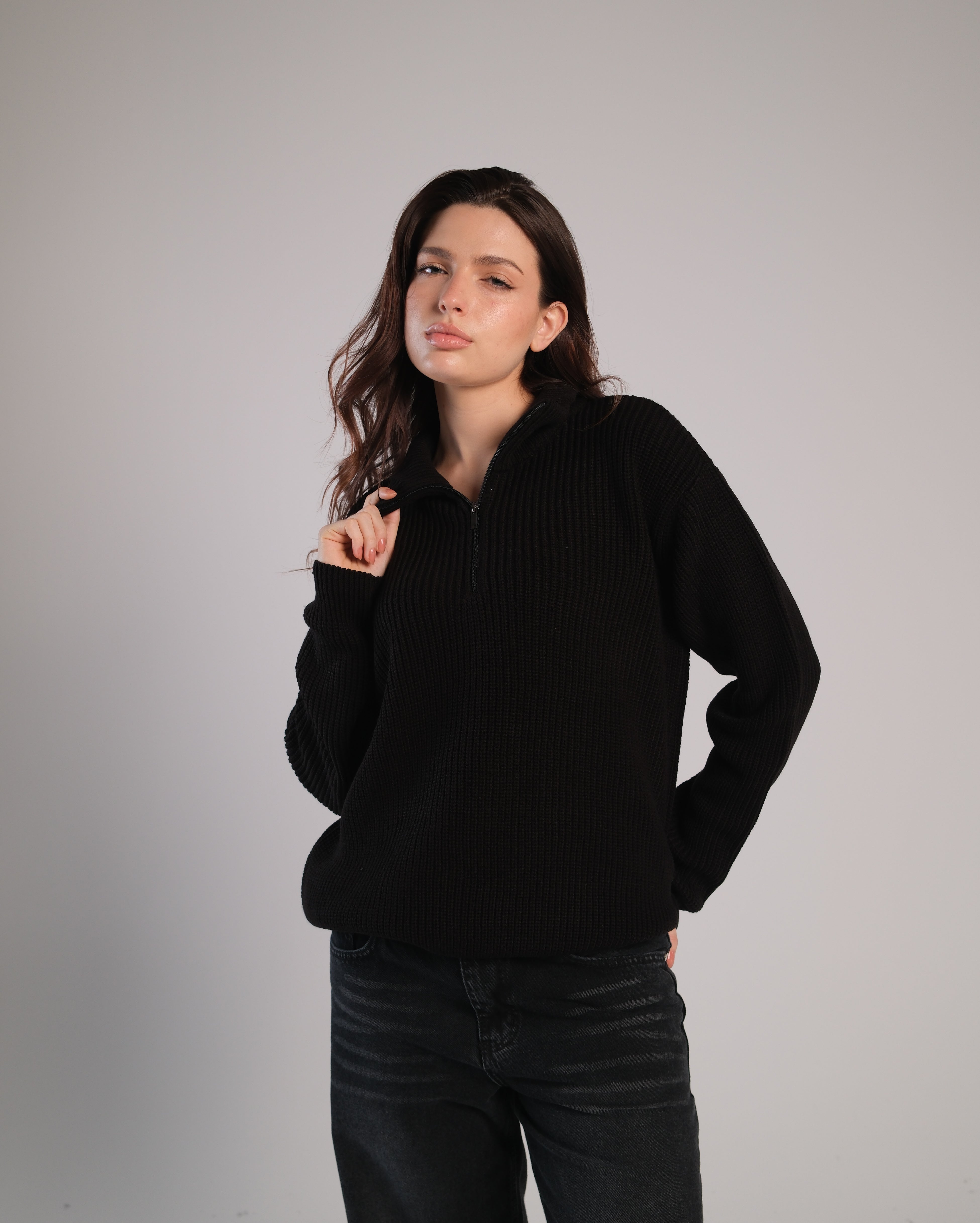 Quarter Zip Knit Sweater