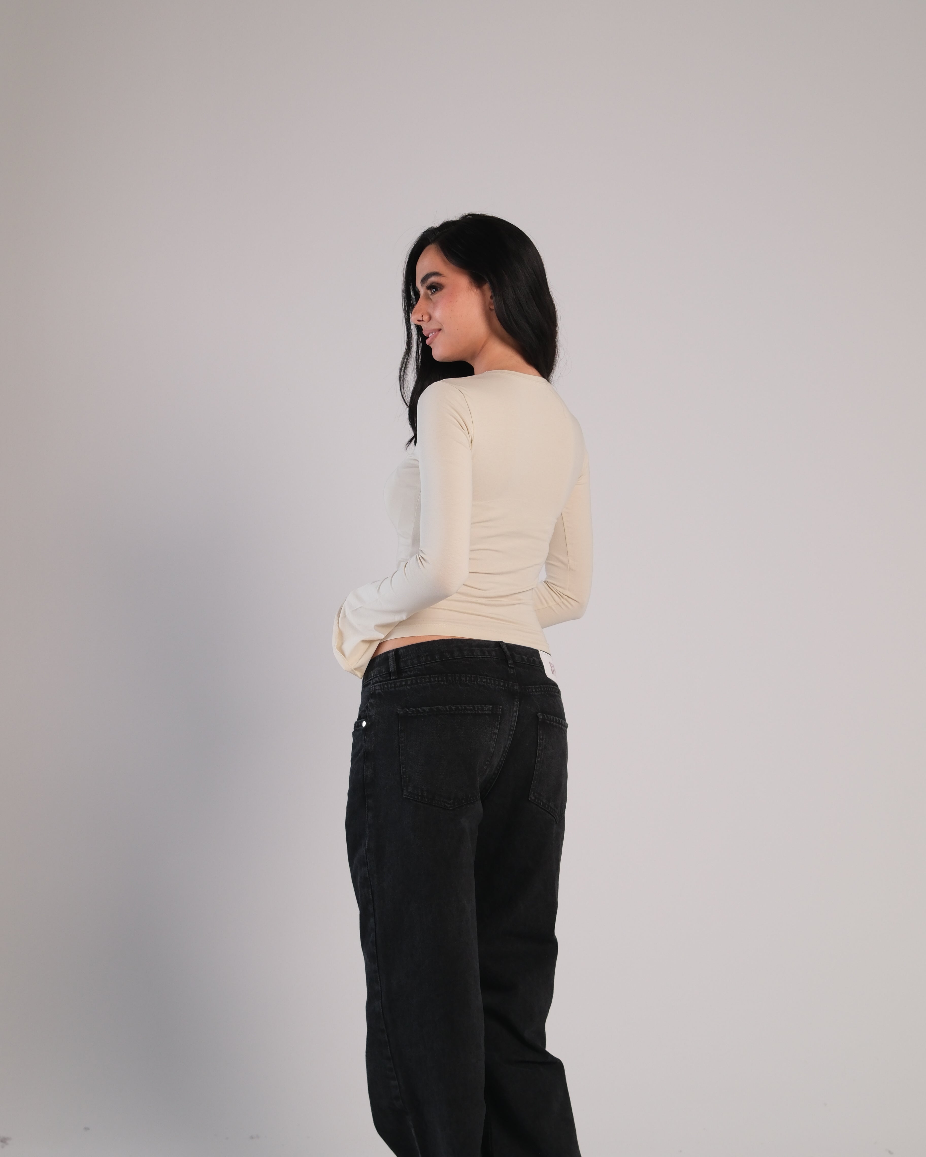 Flared Long Sleeve Contour Top