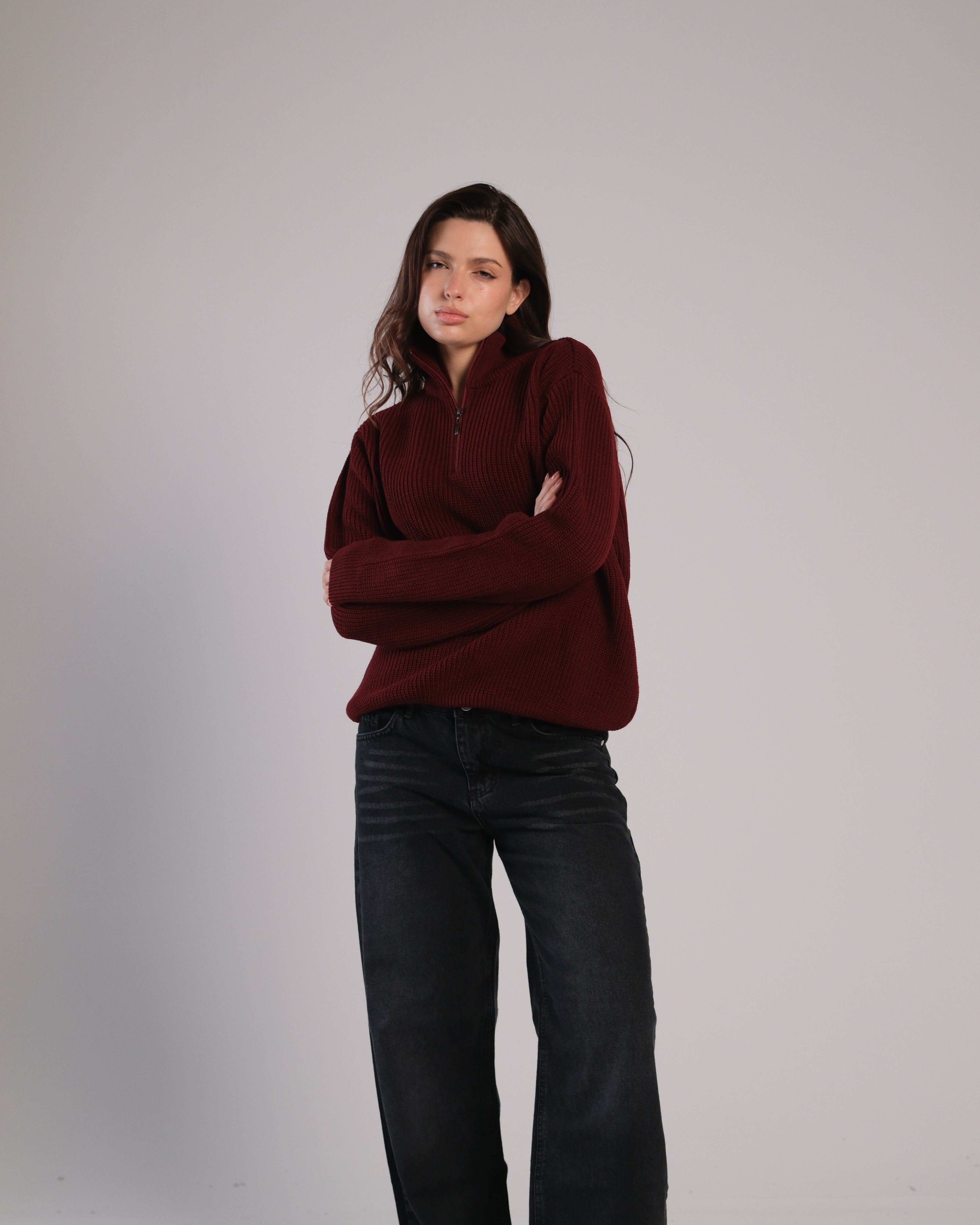 Quarter Zip Knit Sweater