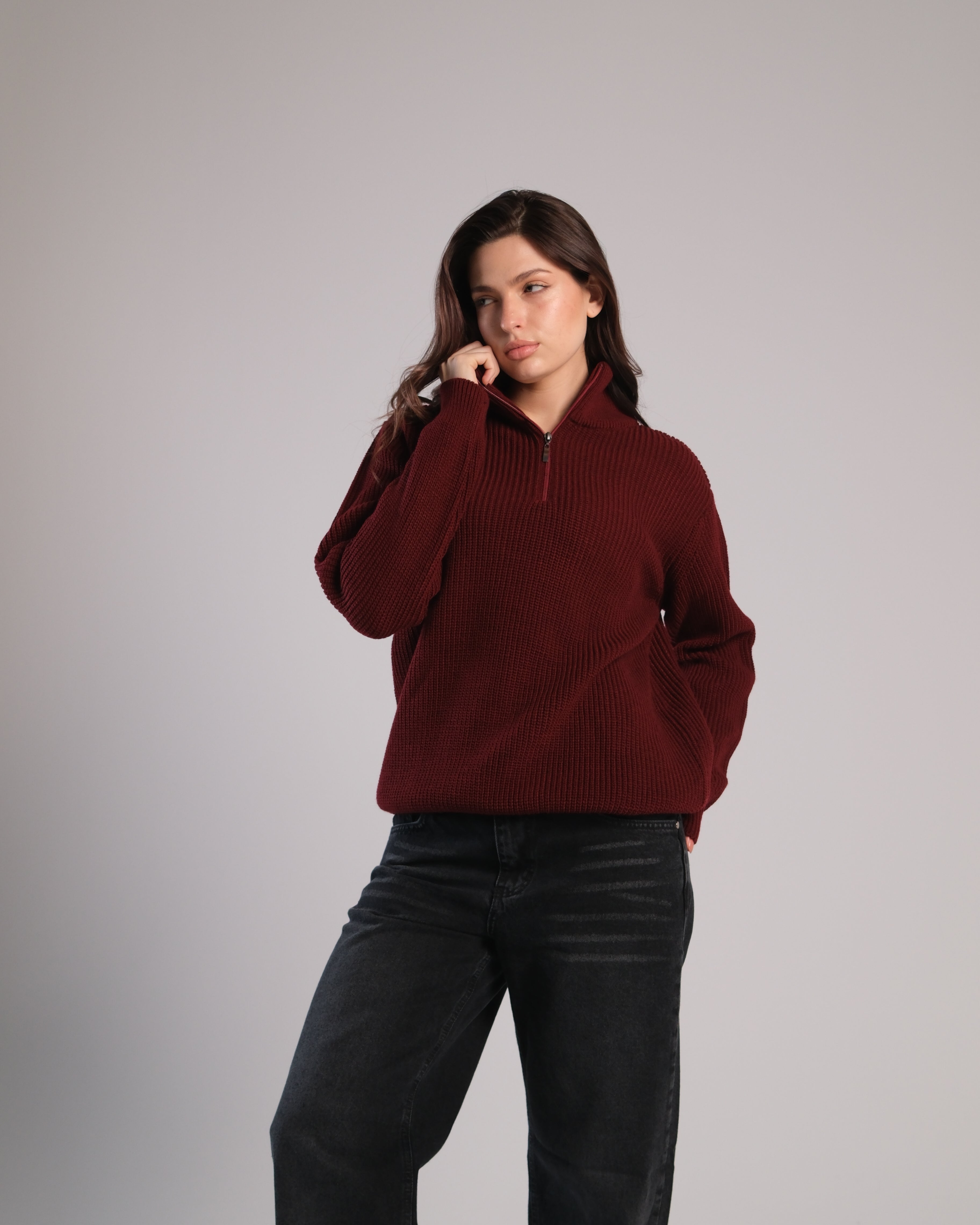 Quarter Zip Knit Sweater