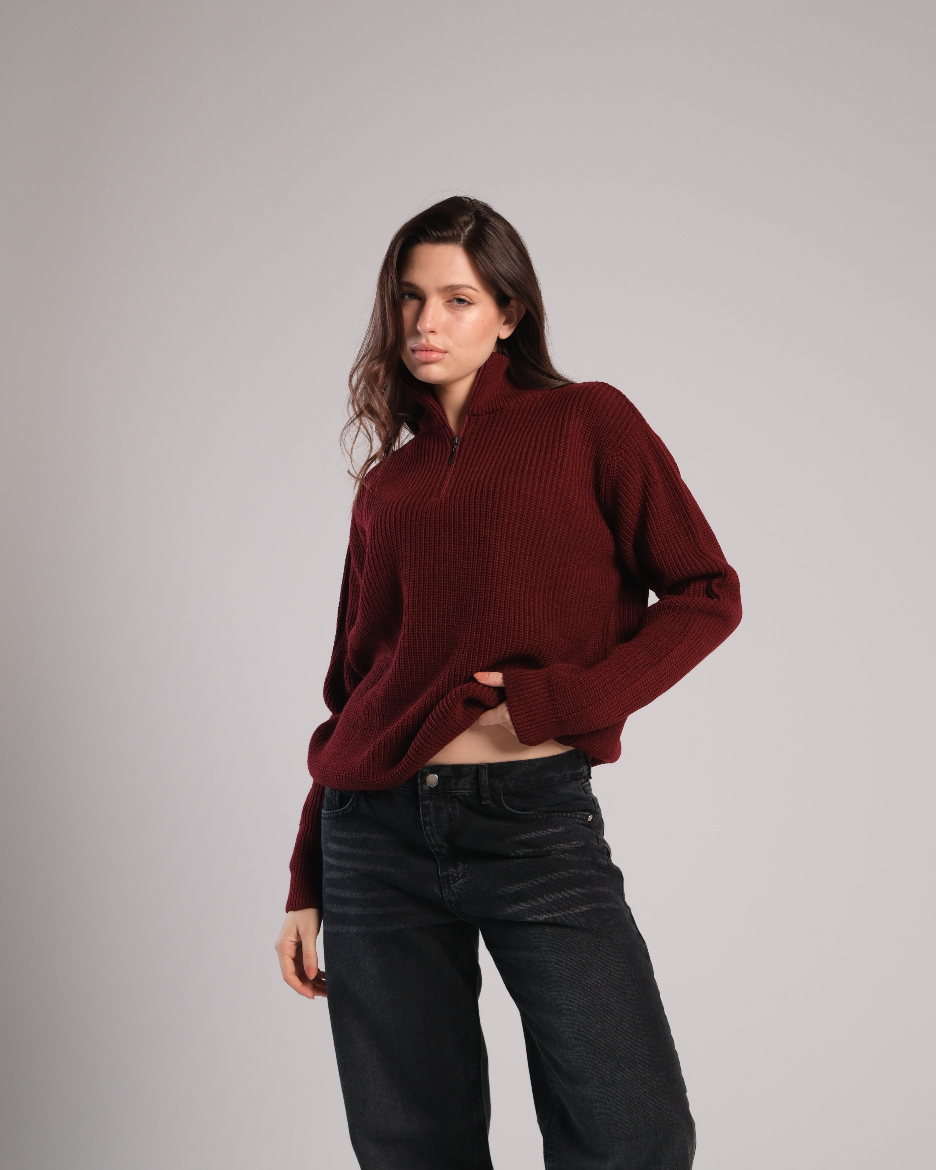 Quarter Zip Knit Sweater