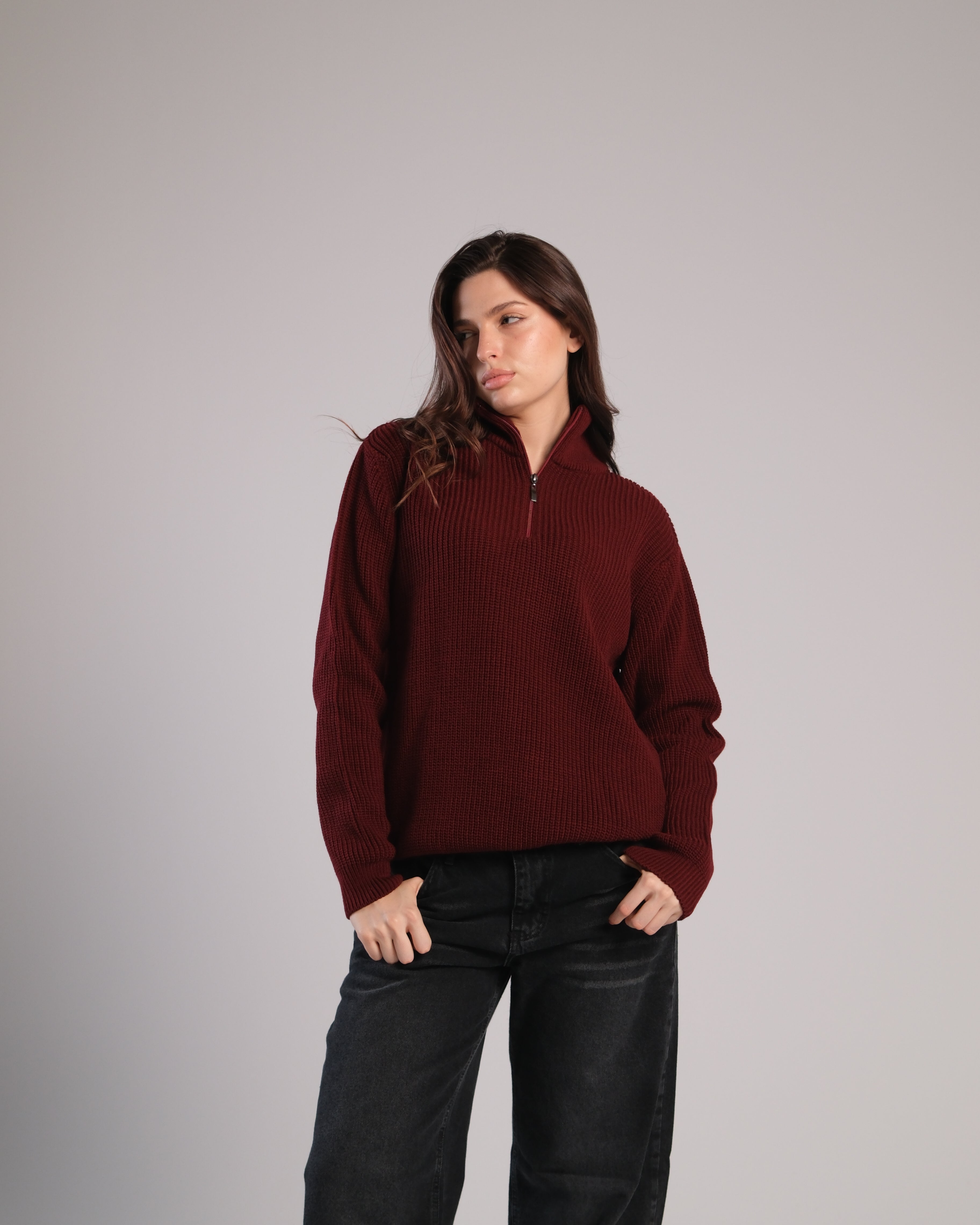 Quarter Zip Knit Sweater