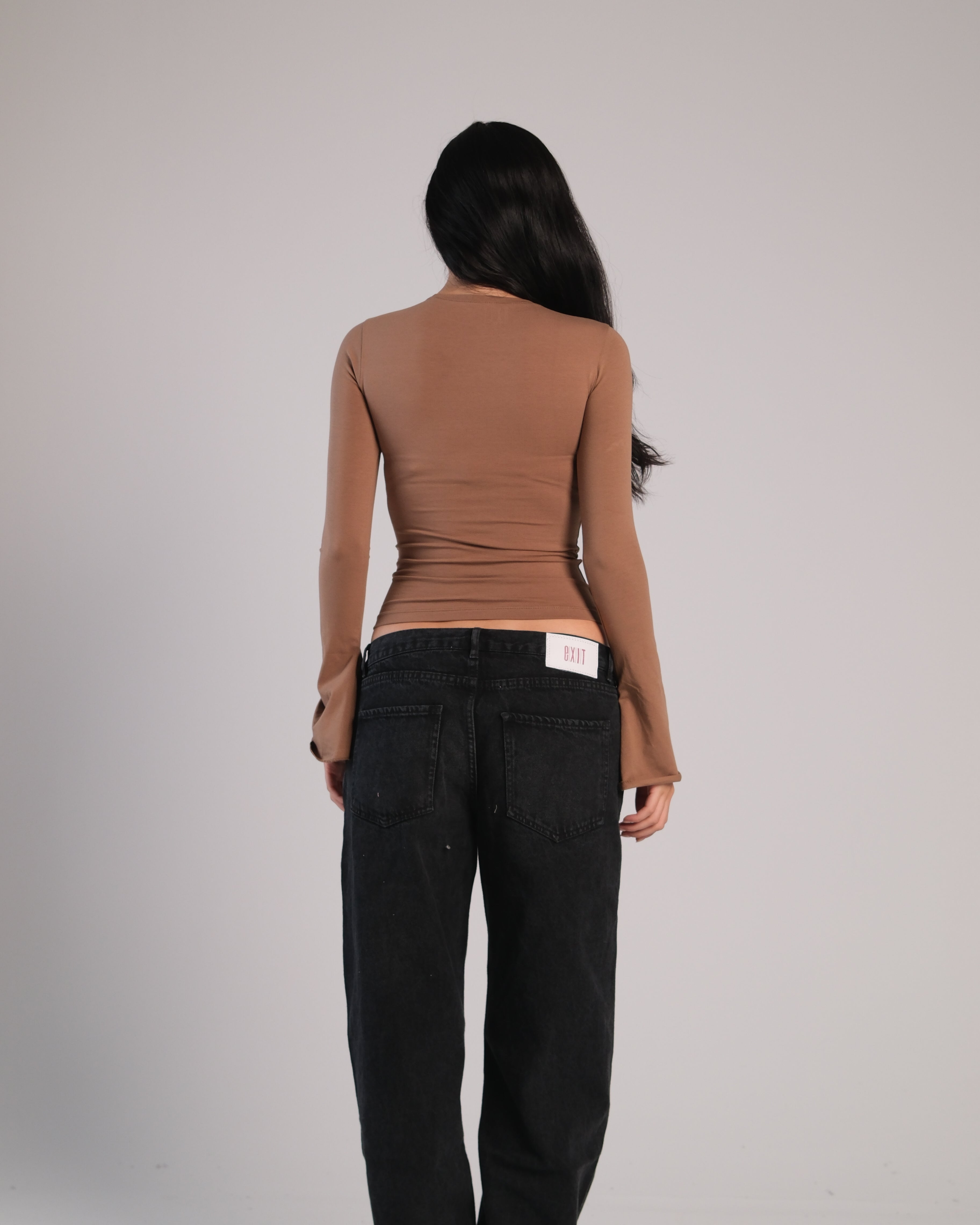 Flared Long Sleeve Contour Top