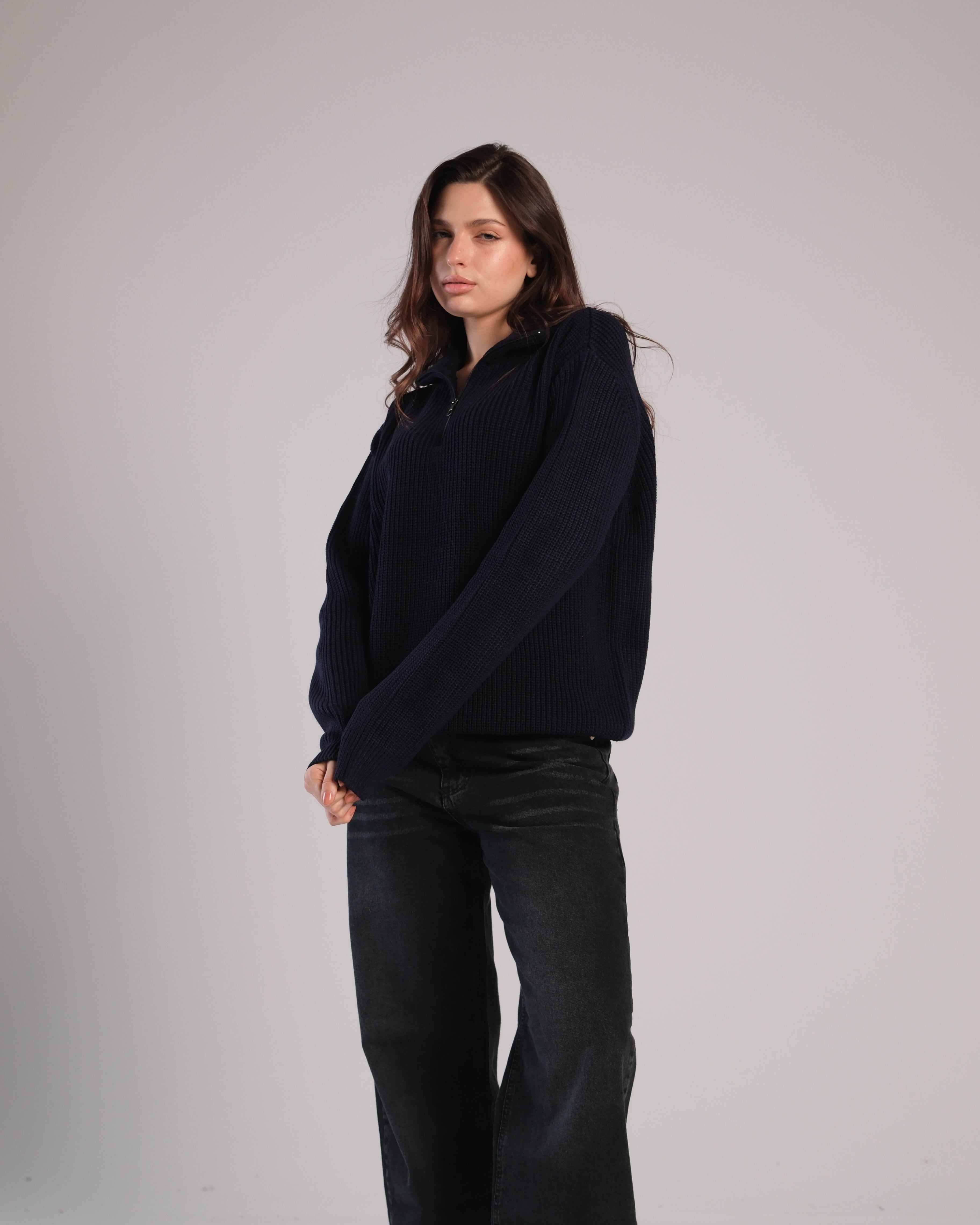 Quarter Zip Knit Sweater