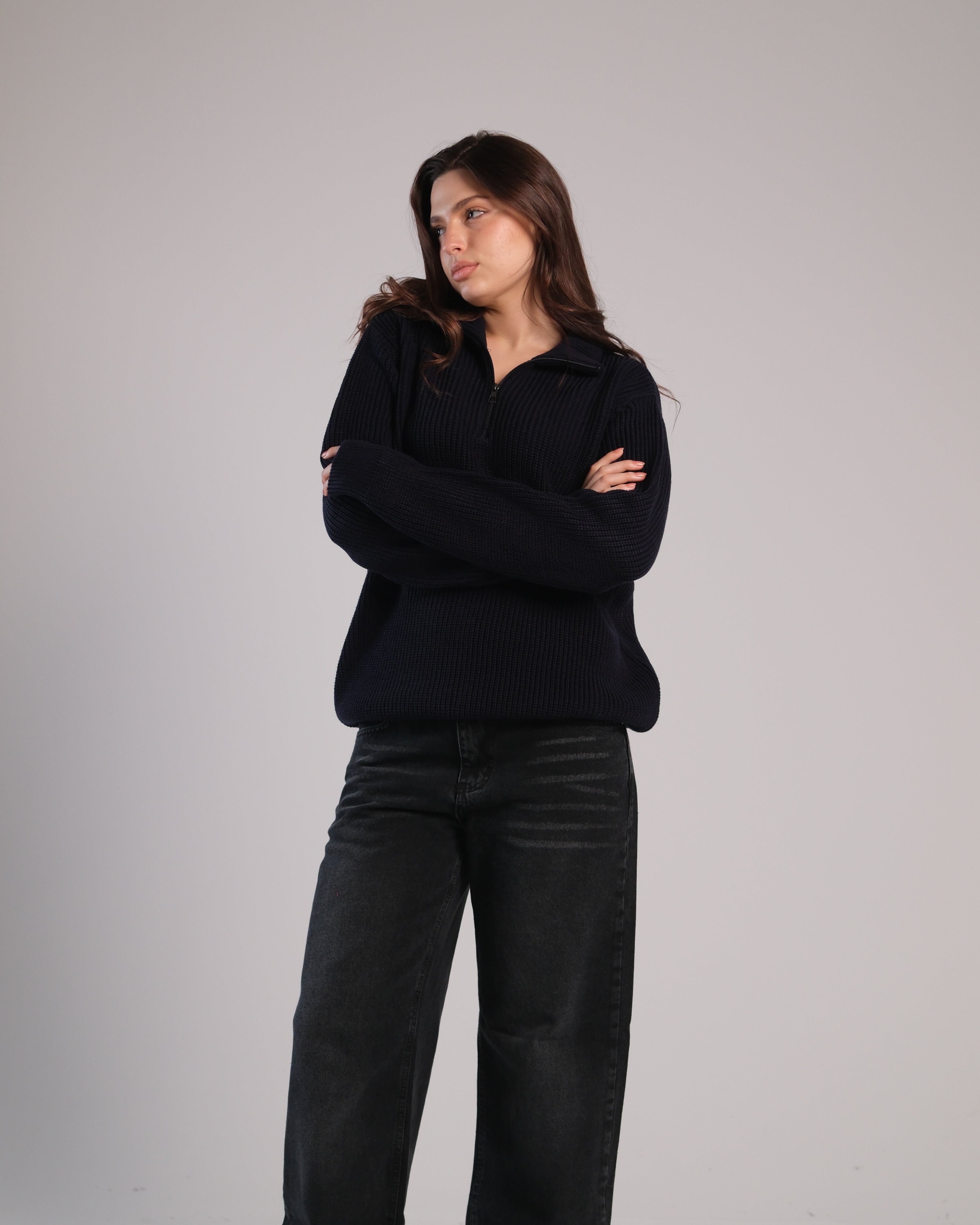 Quarter Zip Knit Sweater