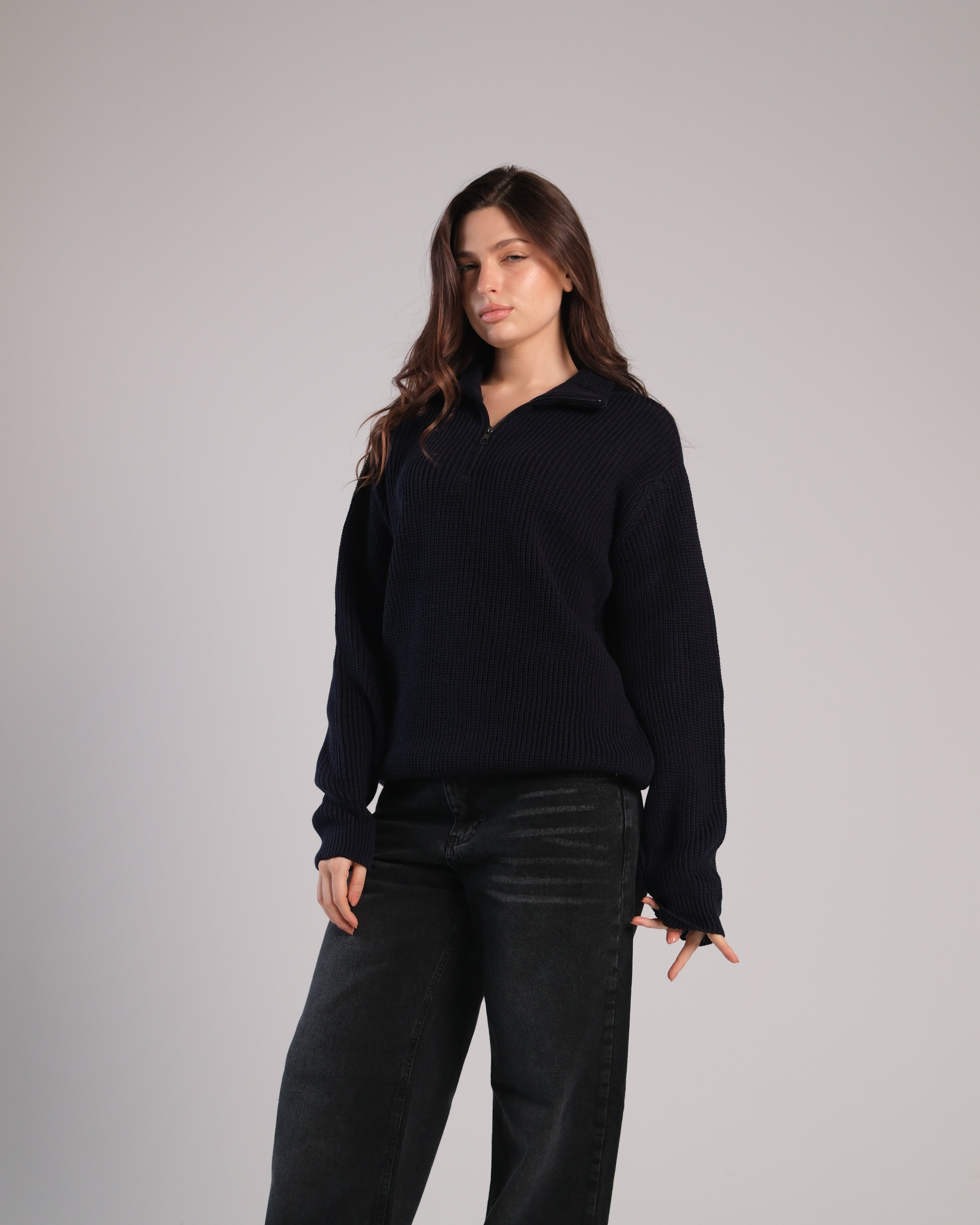 Quarter Zip Knit Sweater