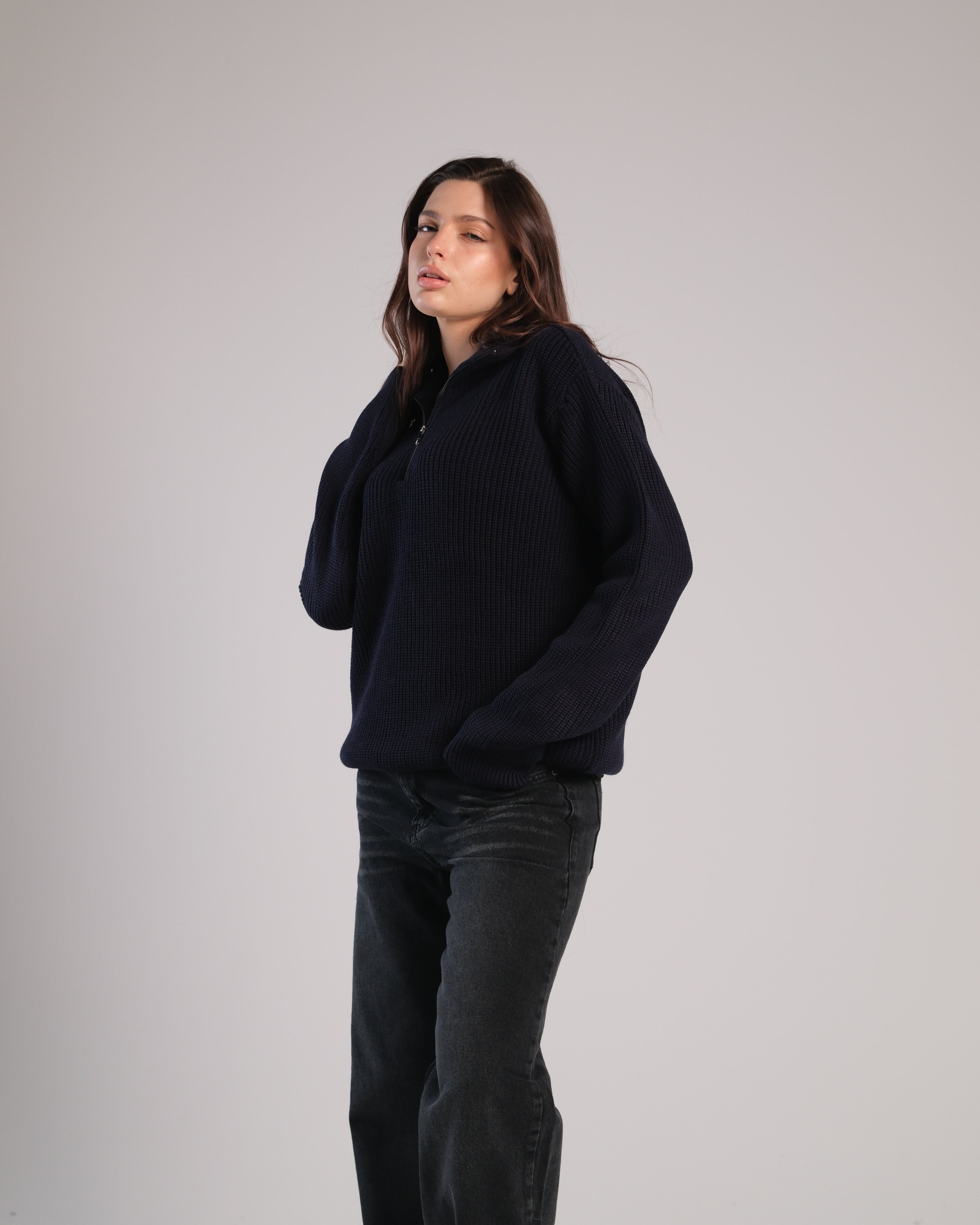 Quarter Zip Knit Sweater