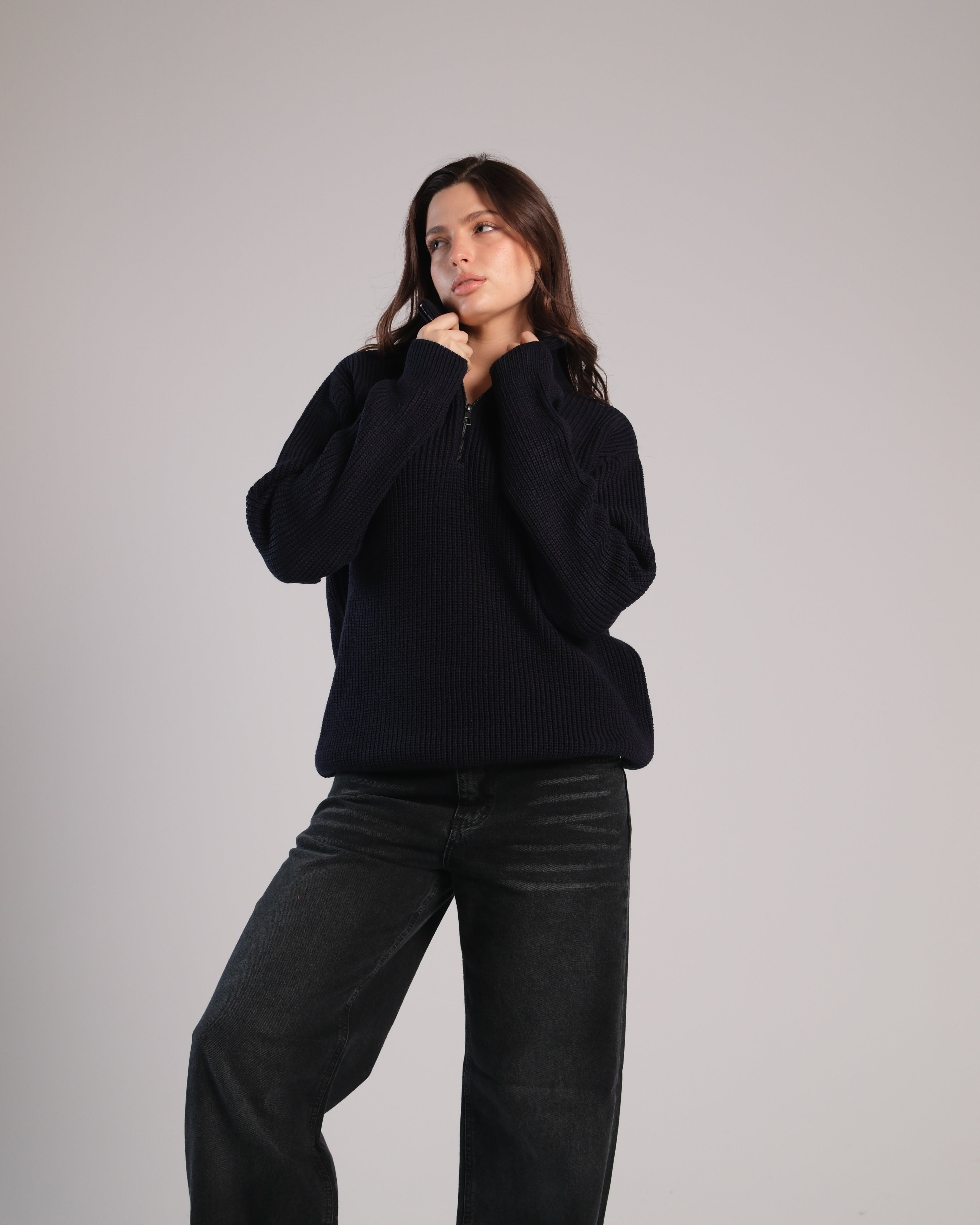 Quarter Zip Knit Sweater