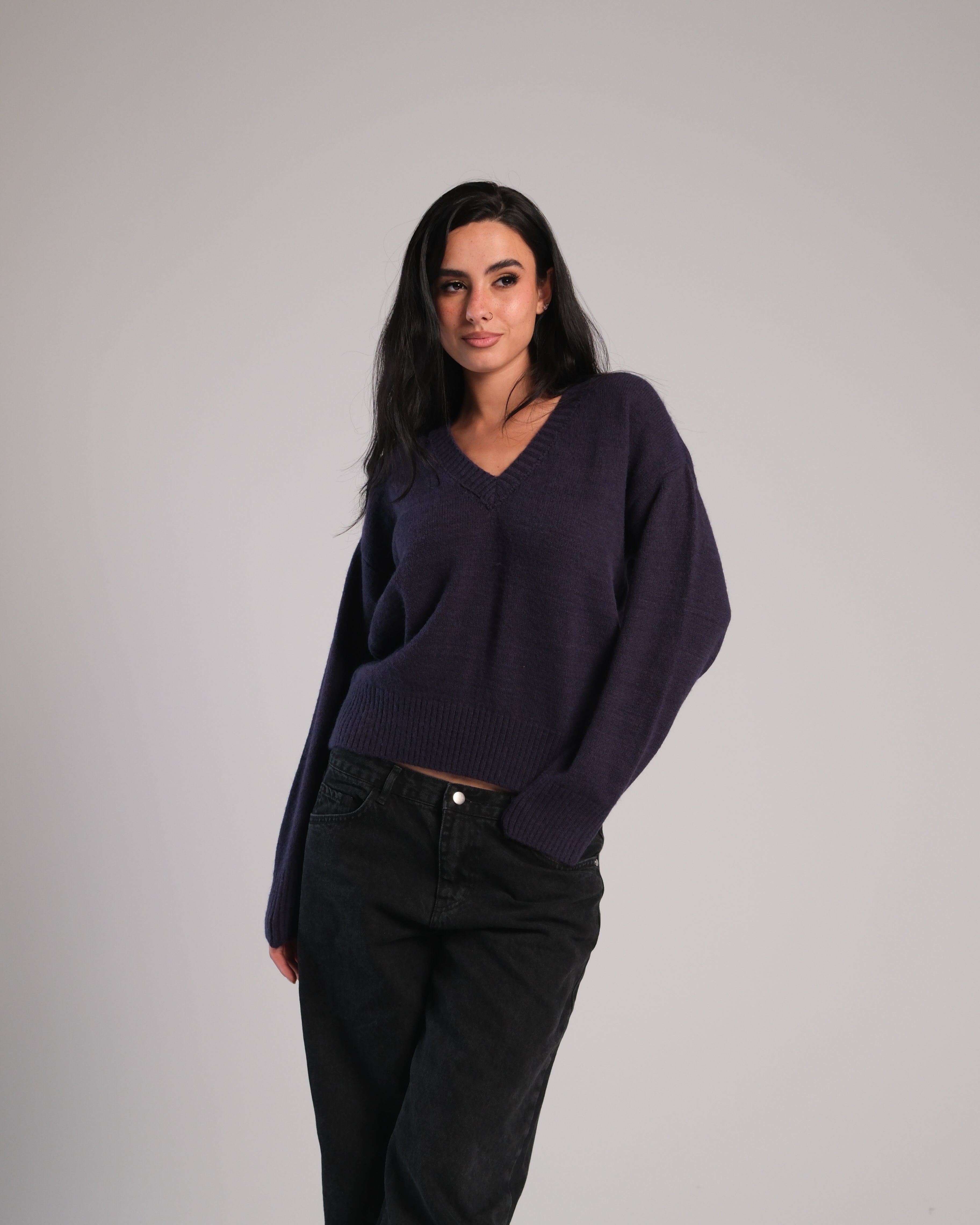 V Neck Knit Sweater