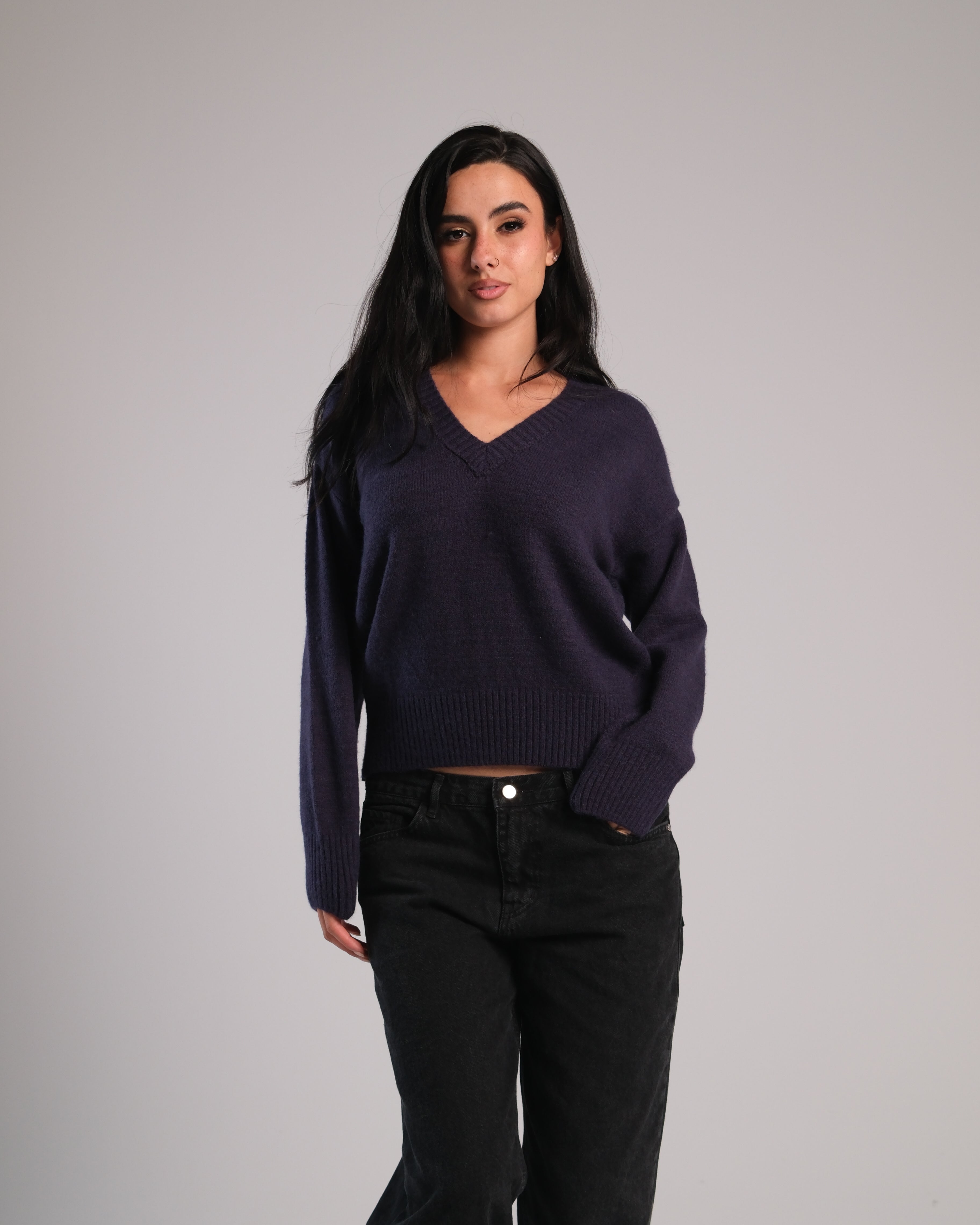 V Neck Knit Sweater