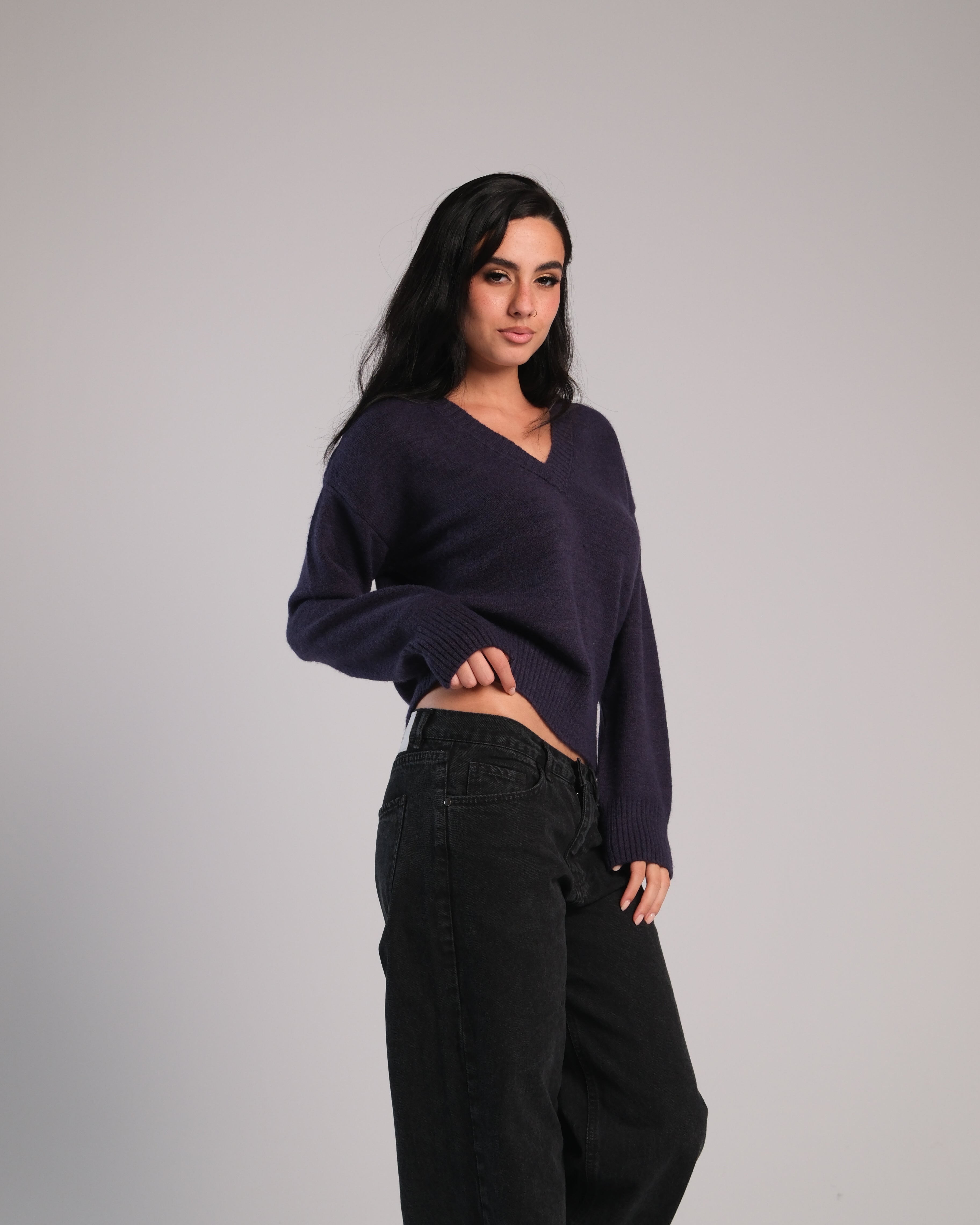 V Neck Knit Sweater