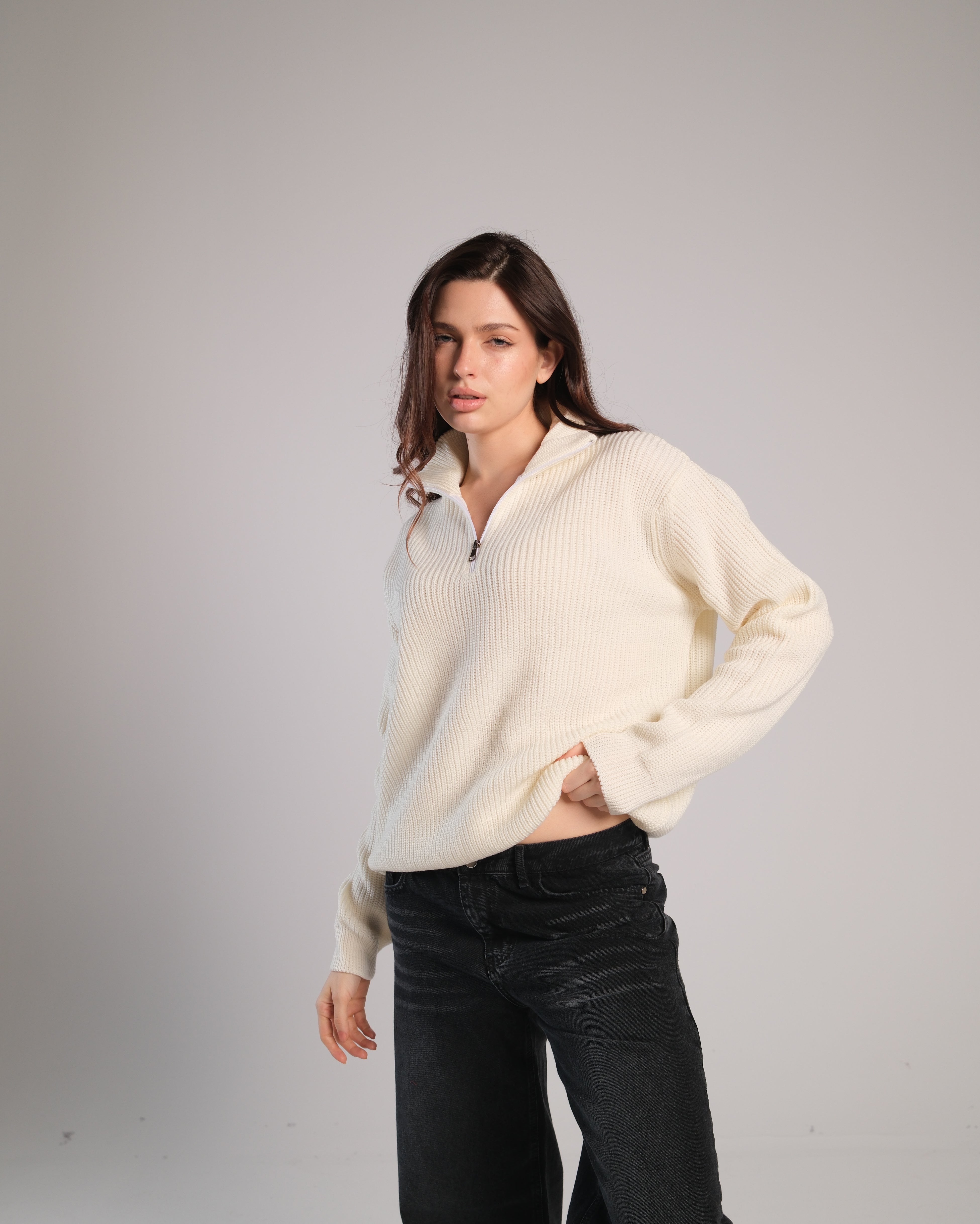 Quarter Zip Knit Sweater