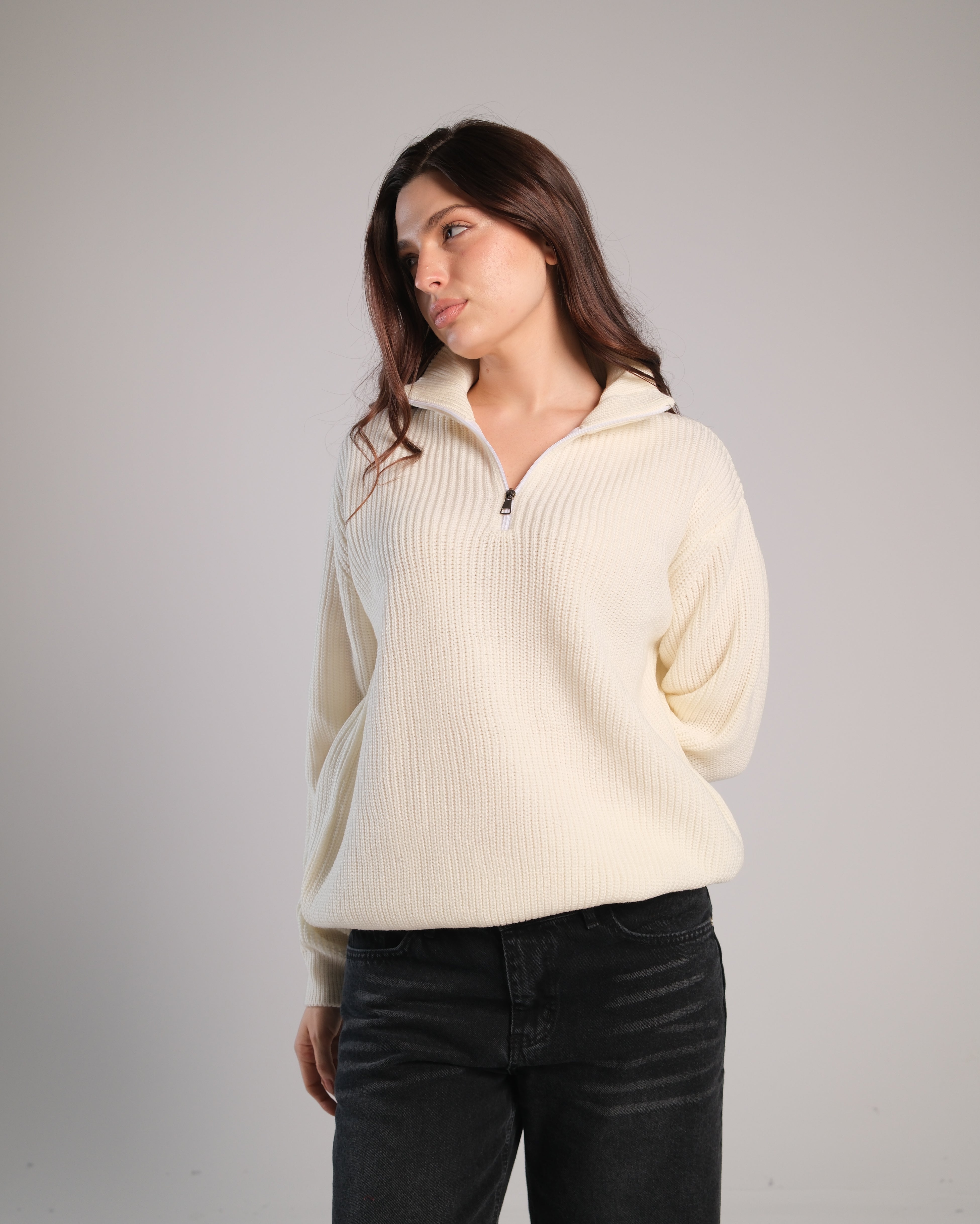 Quarter Zip Knit Sweater