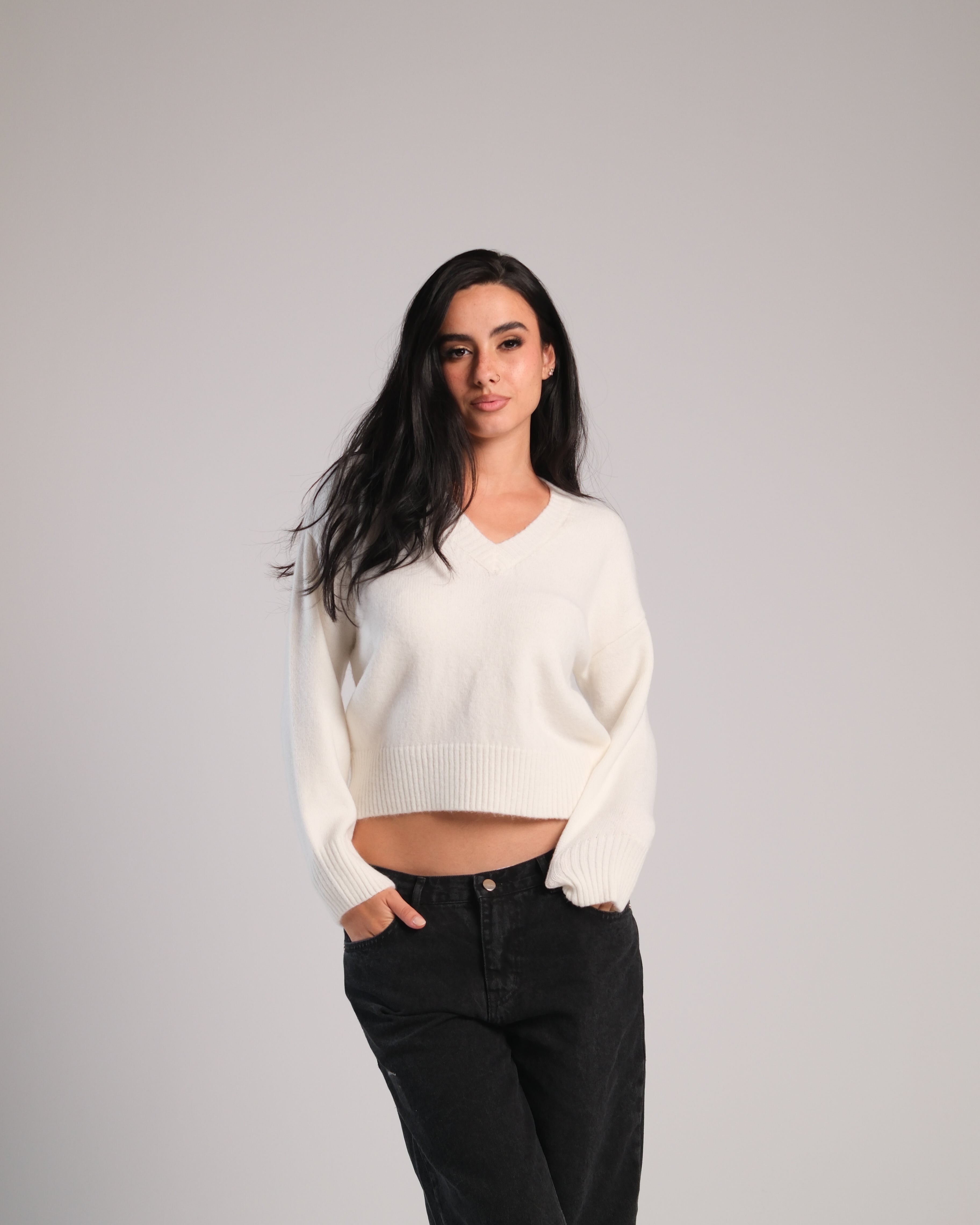 V Neck Knit Sweater