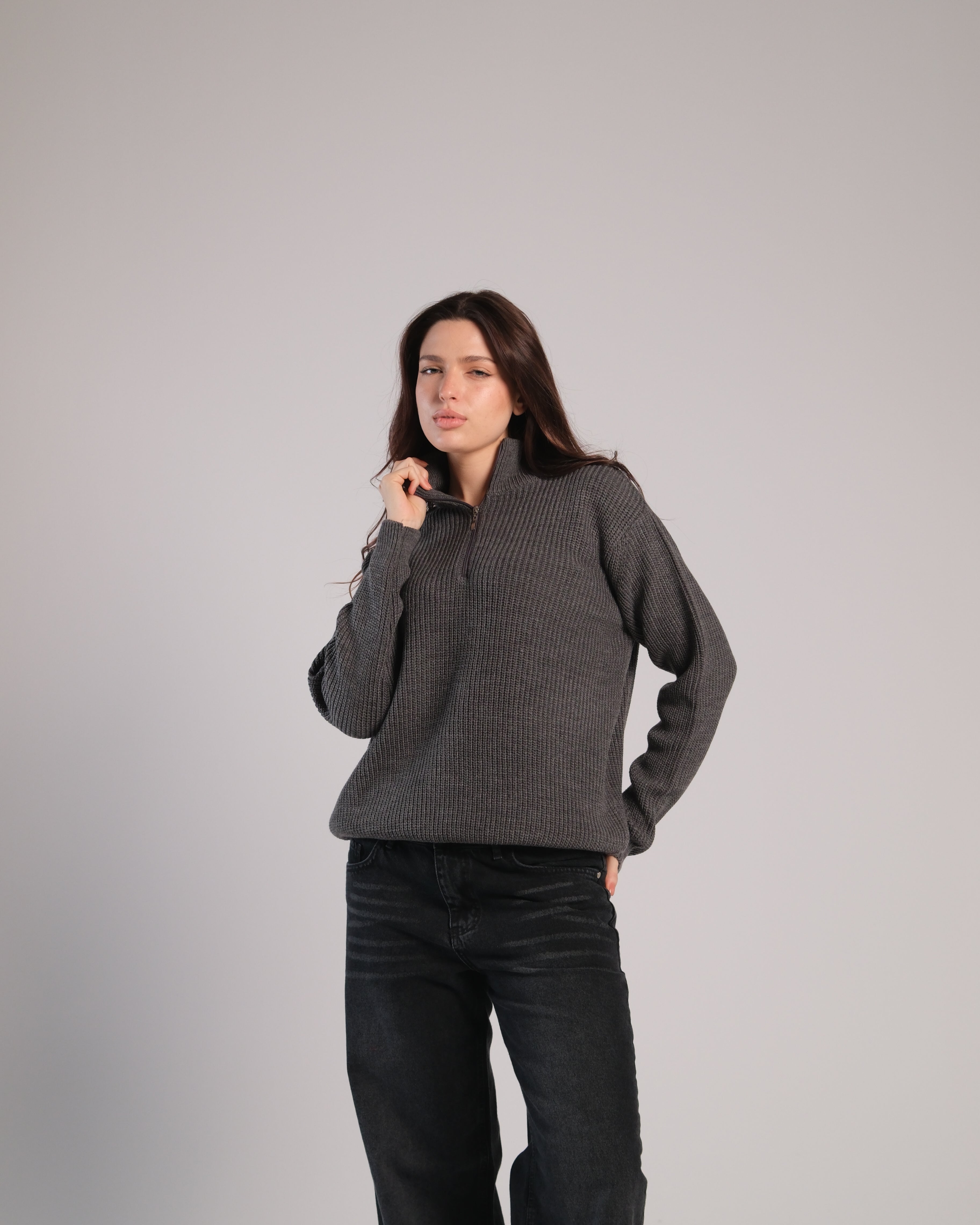 Quarter Zip Knit Sweater