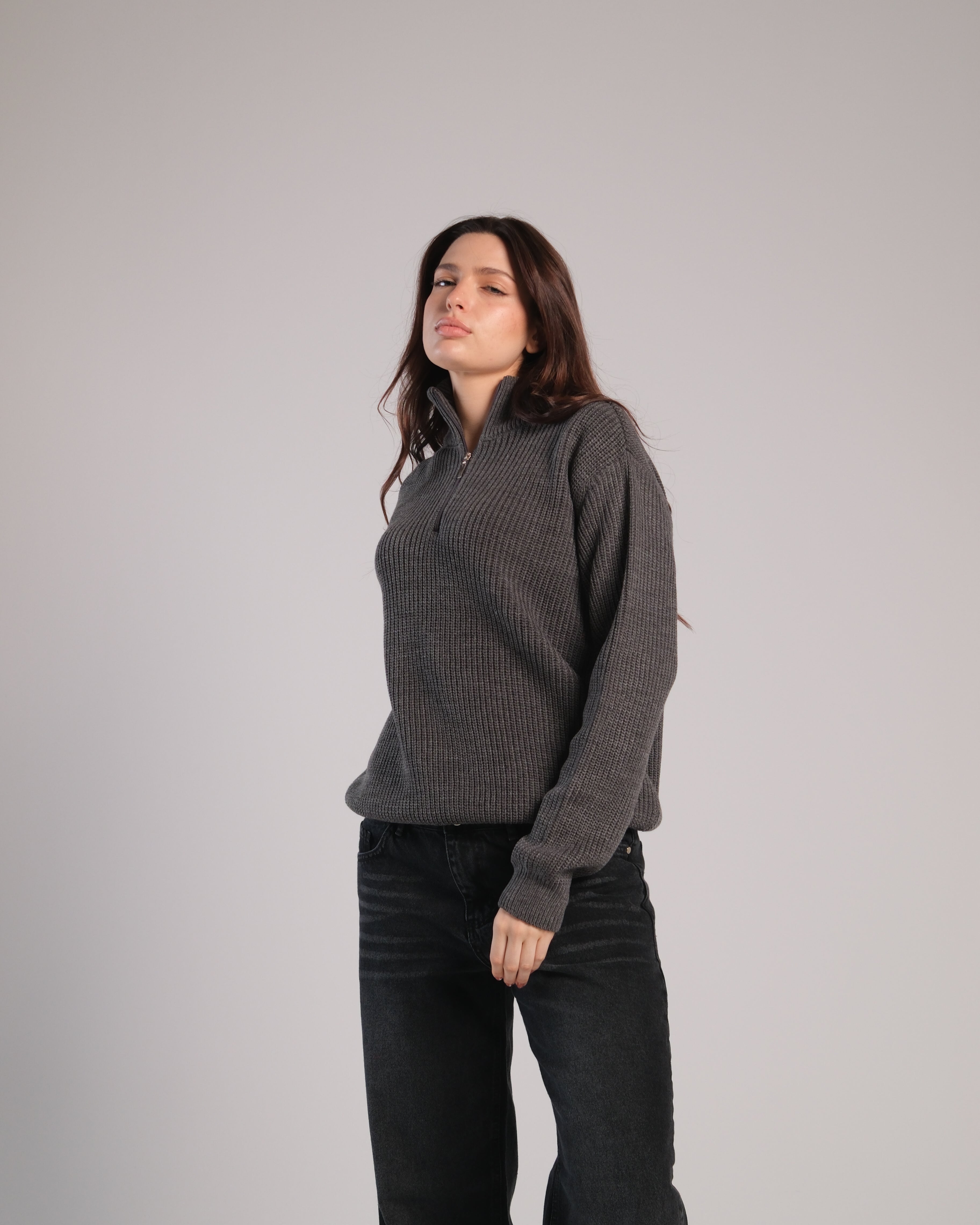 Quarter Zip Knit Sweater