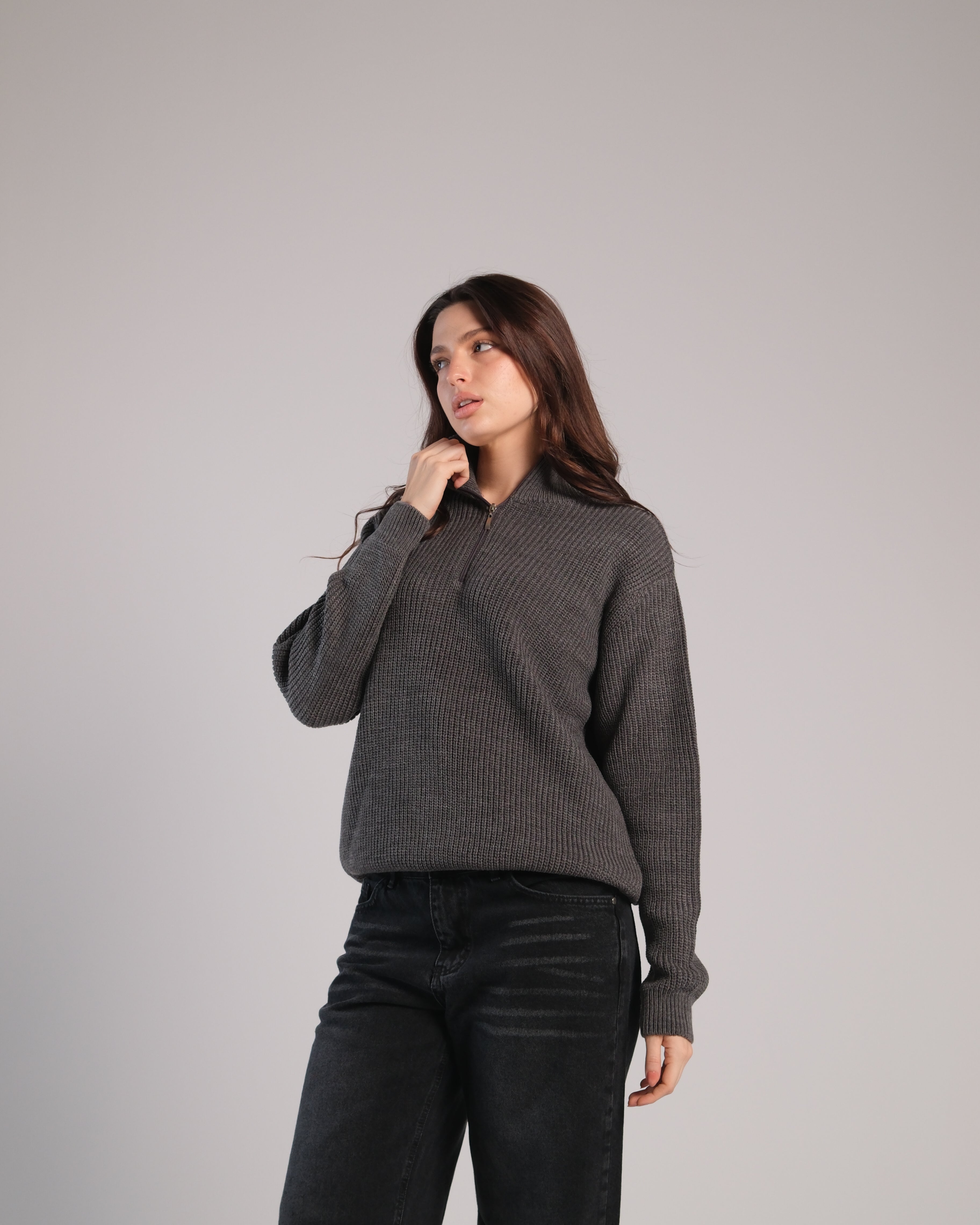 Quarter Zip Knit Sweater