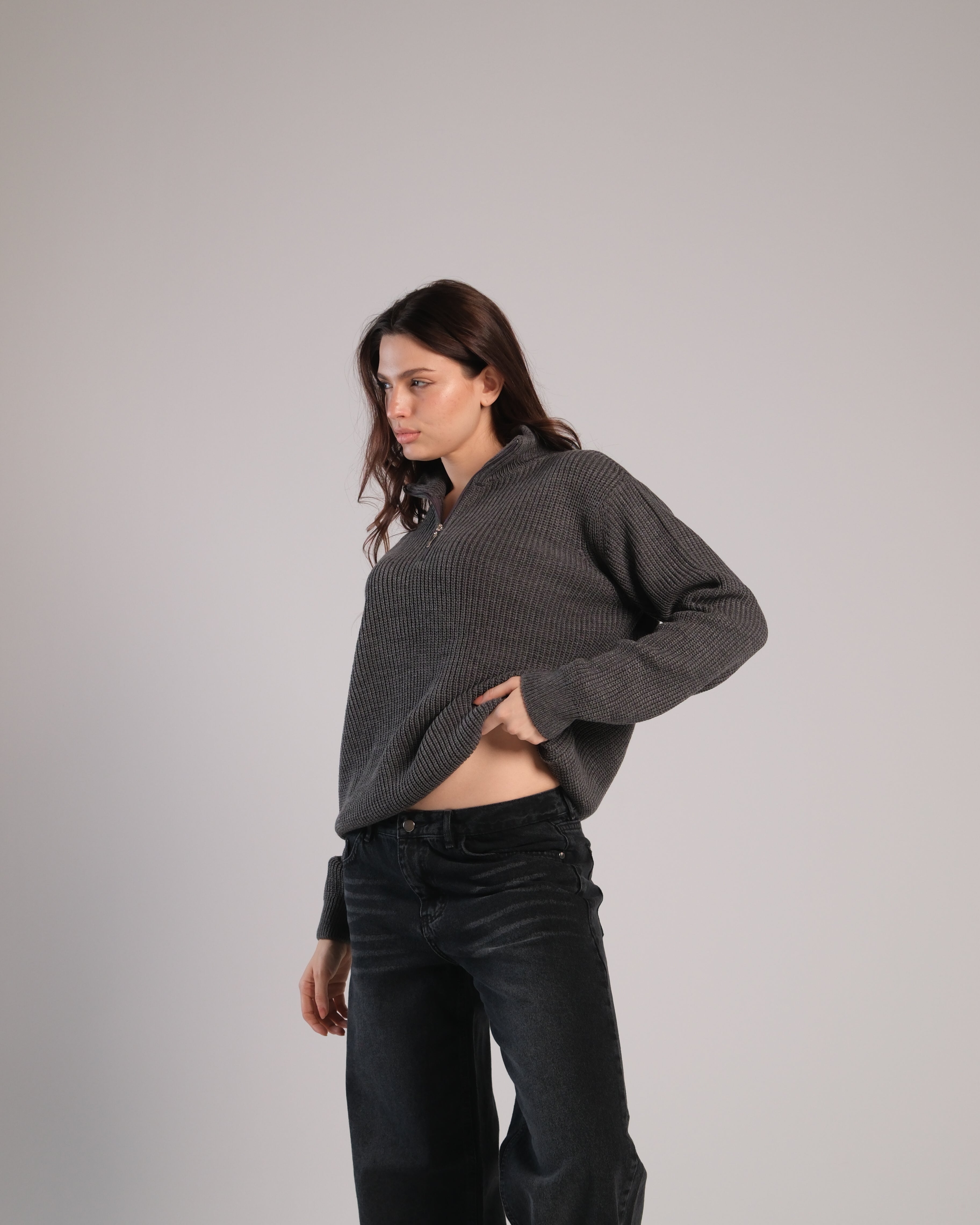 Quarter Zip Knit Sweater