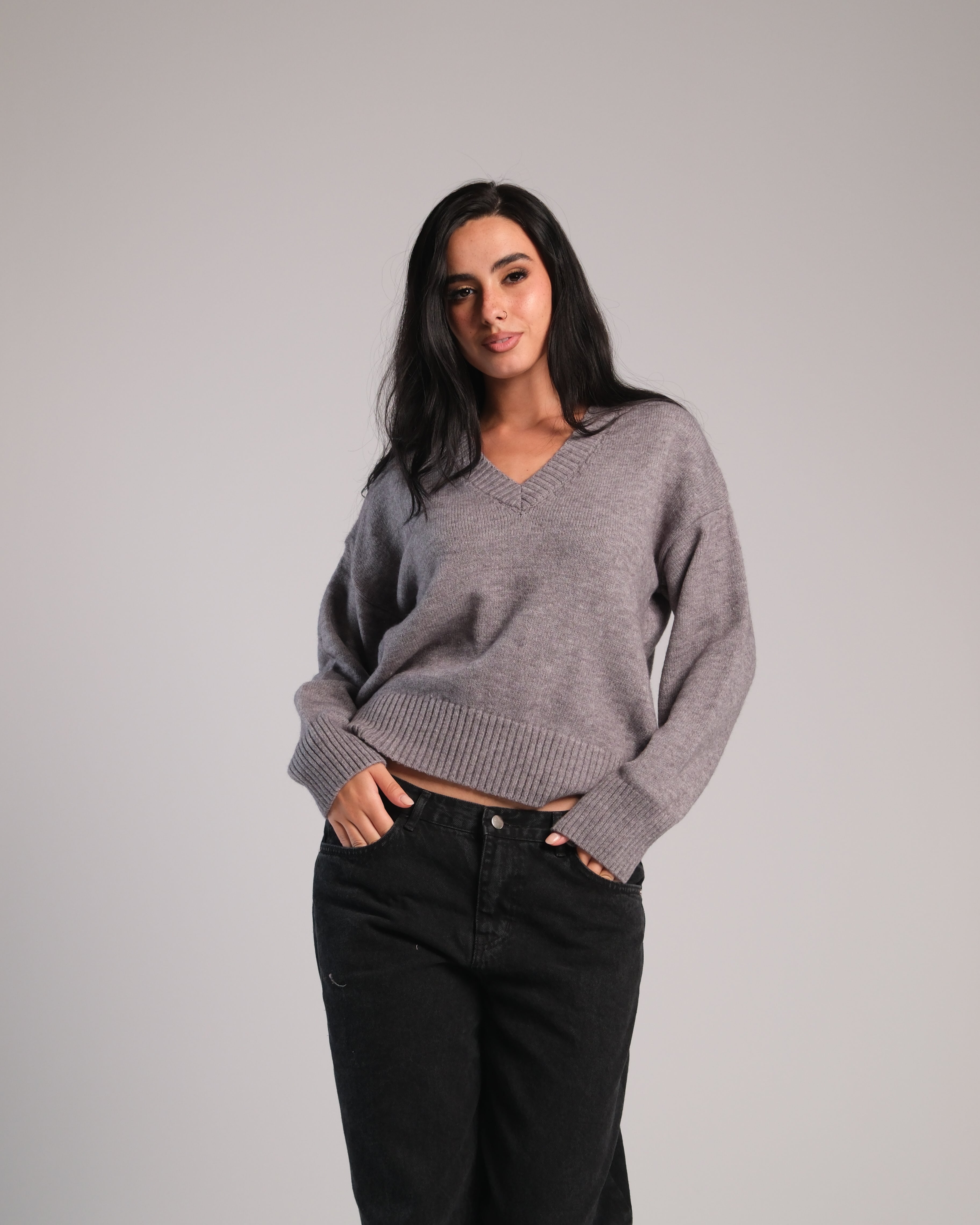 V Neck Knit Sweater
