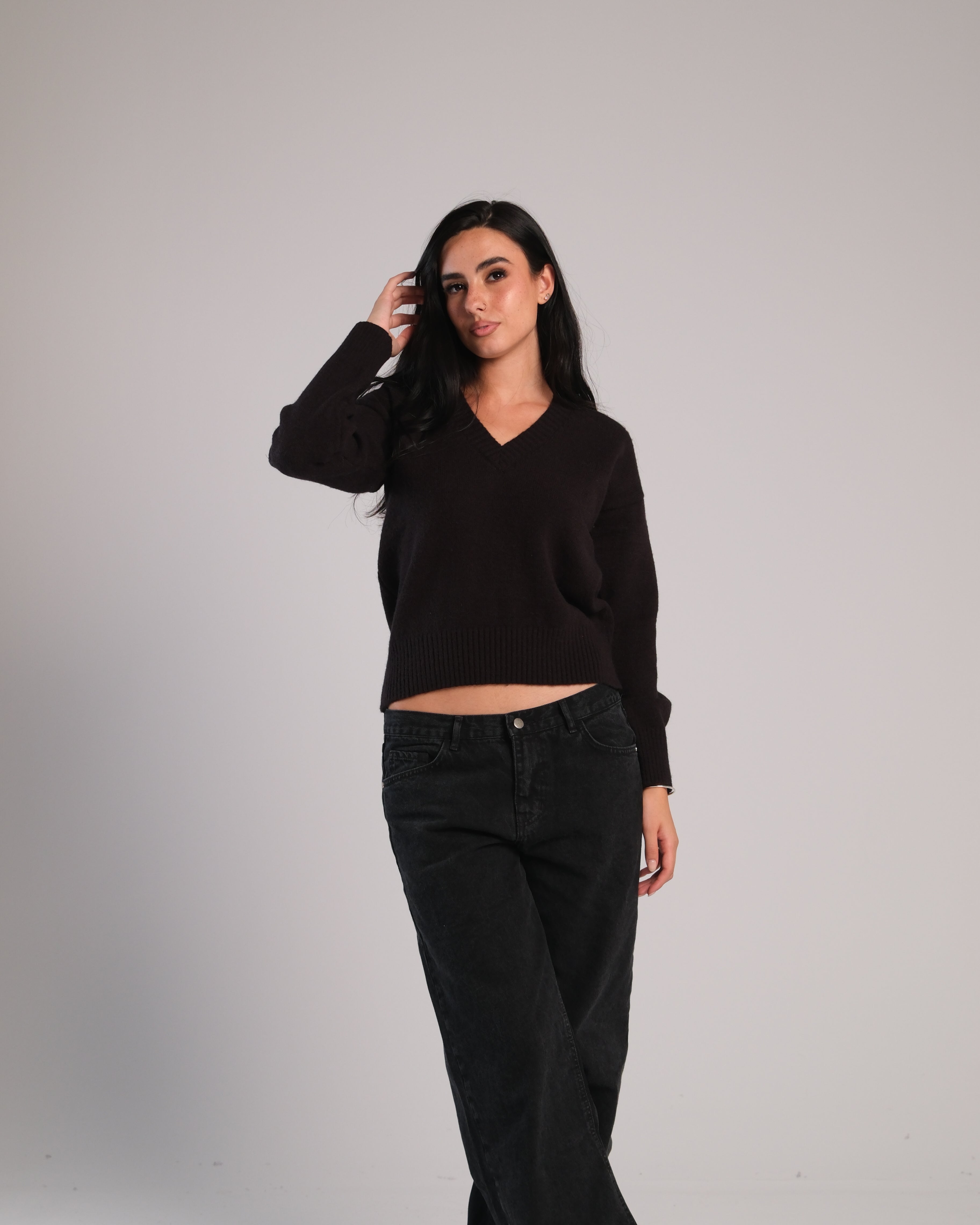 V Neck Knit Sweater