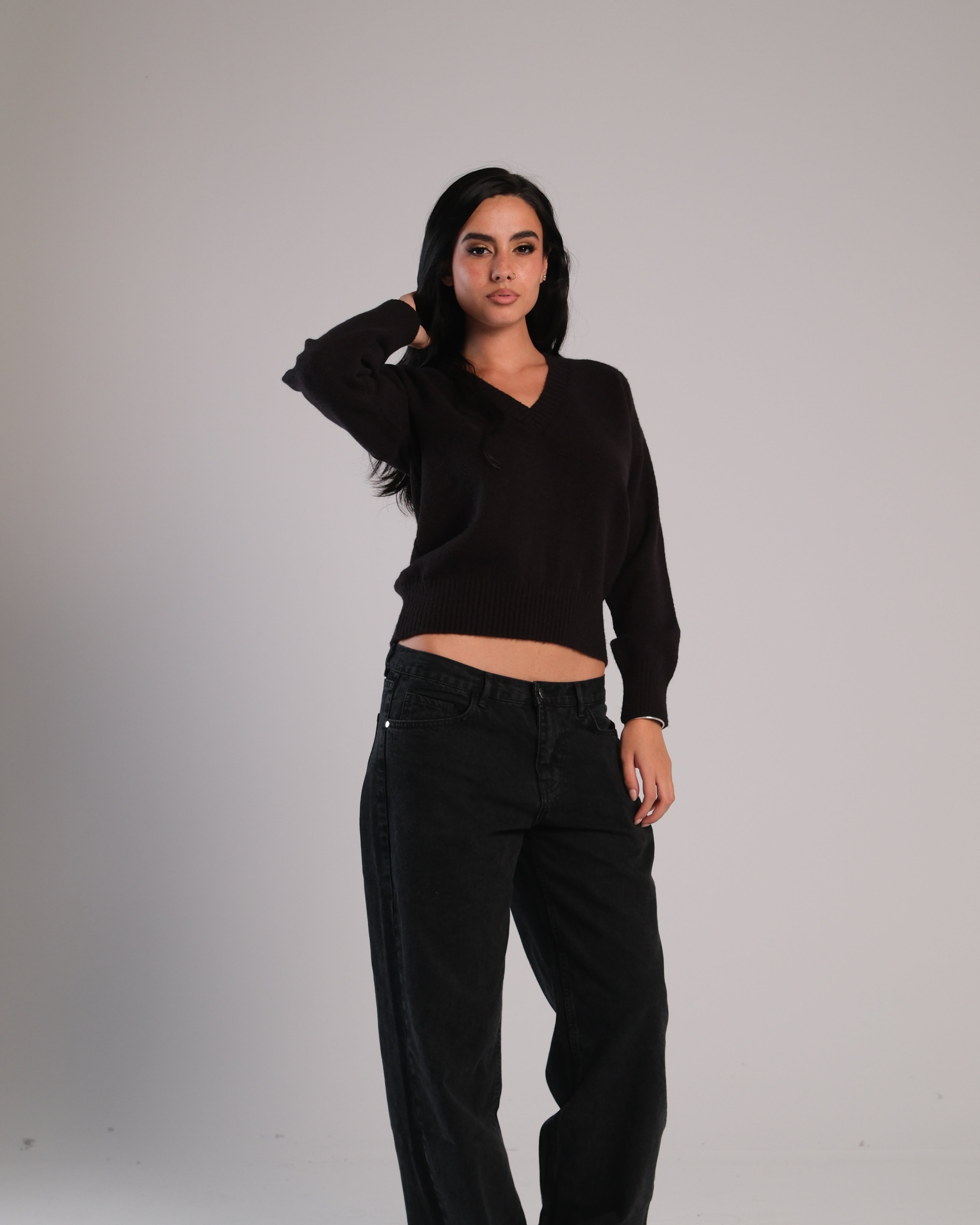 V Neck Knit Sweater
