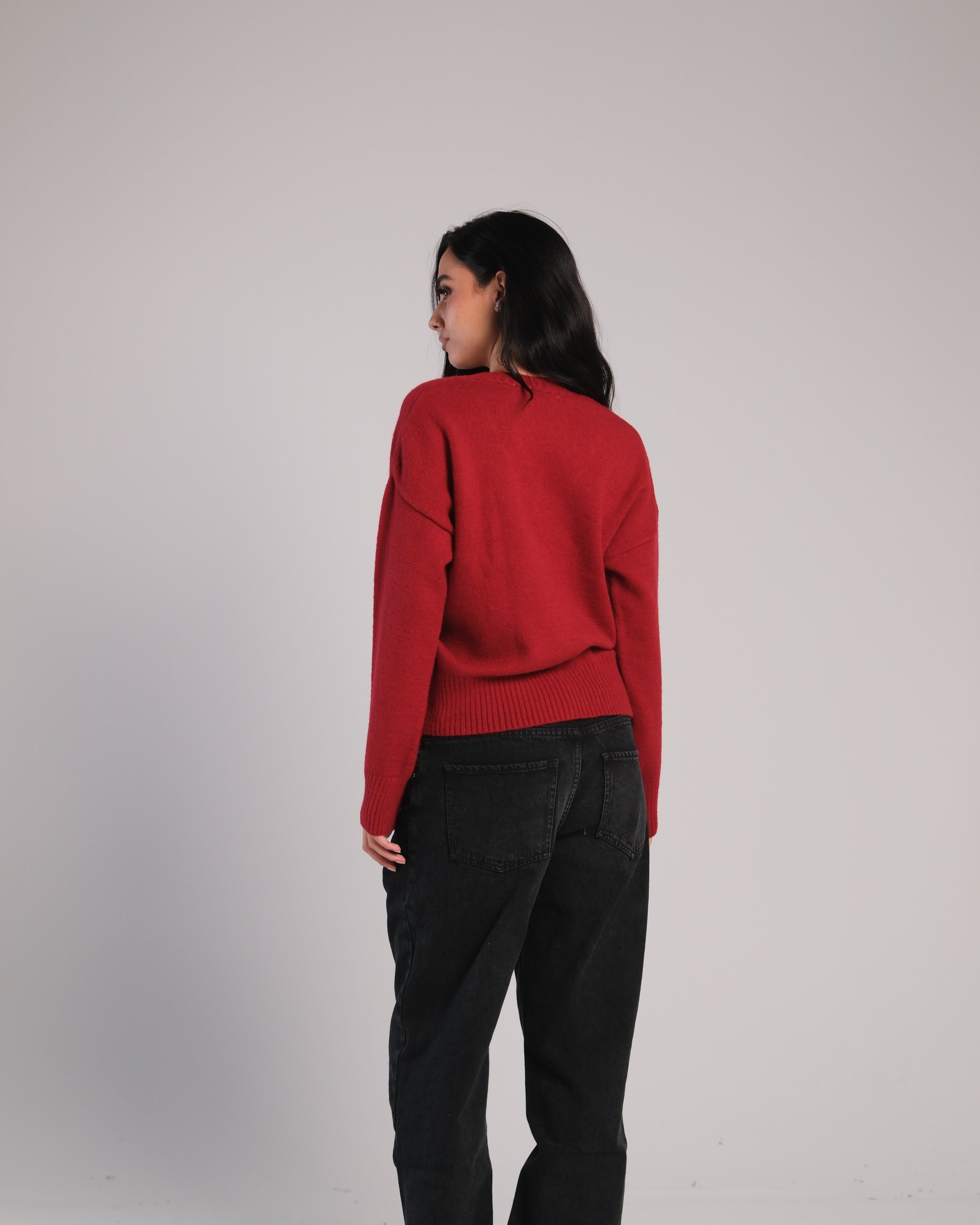 V Neck Knit Sweater