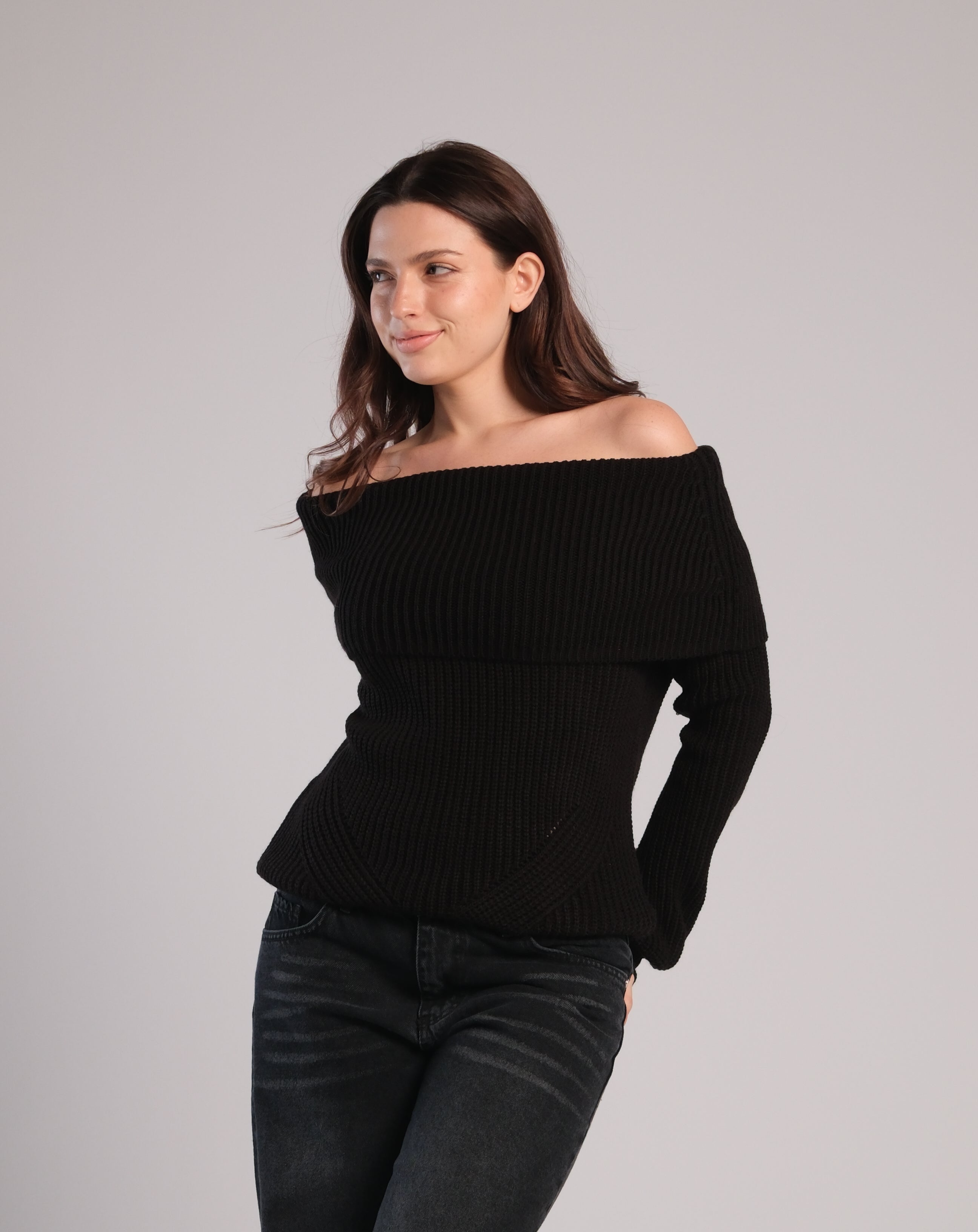 Off Shoulder Knit Sweater