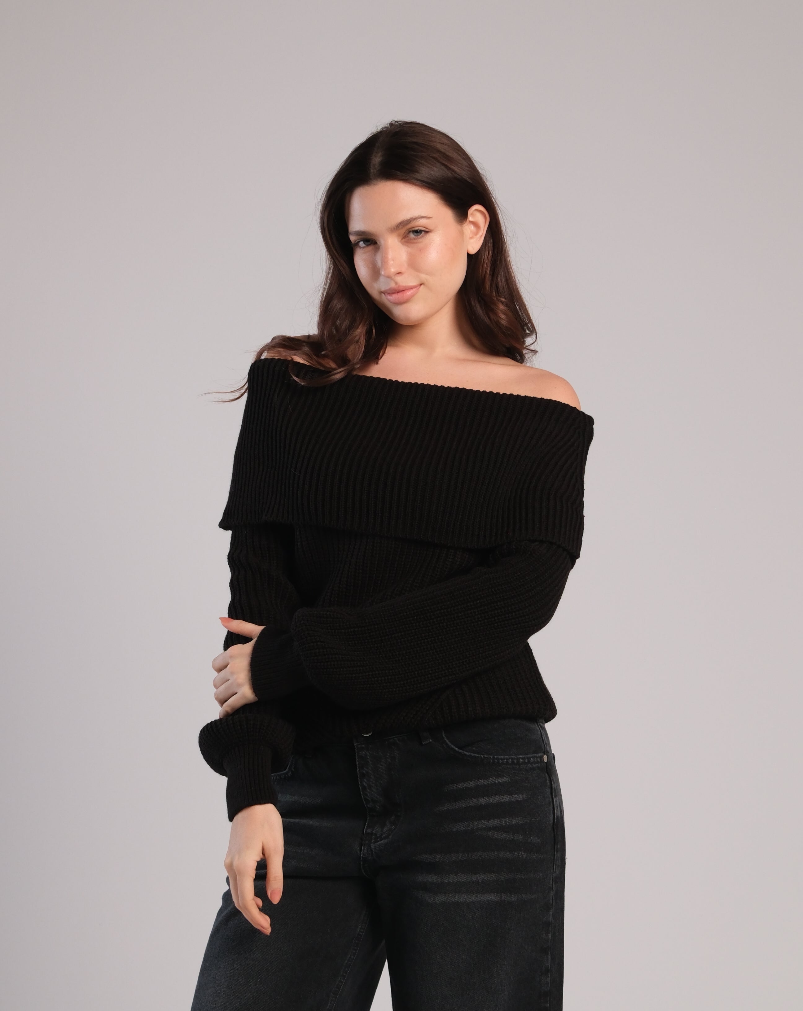 Off Shoulder Knit Sweater
