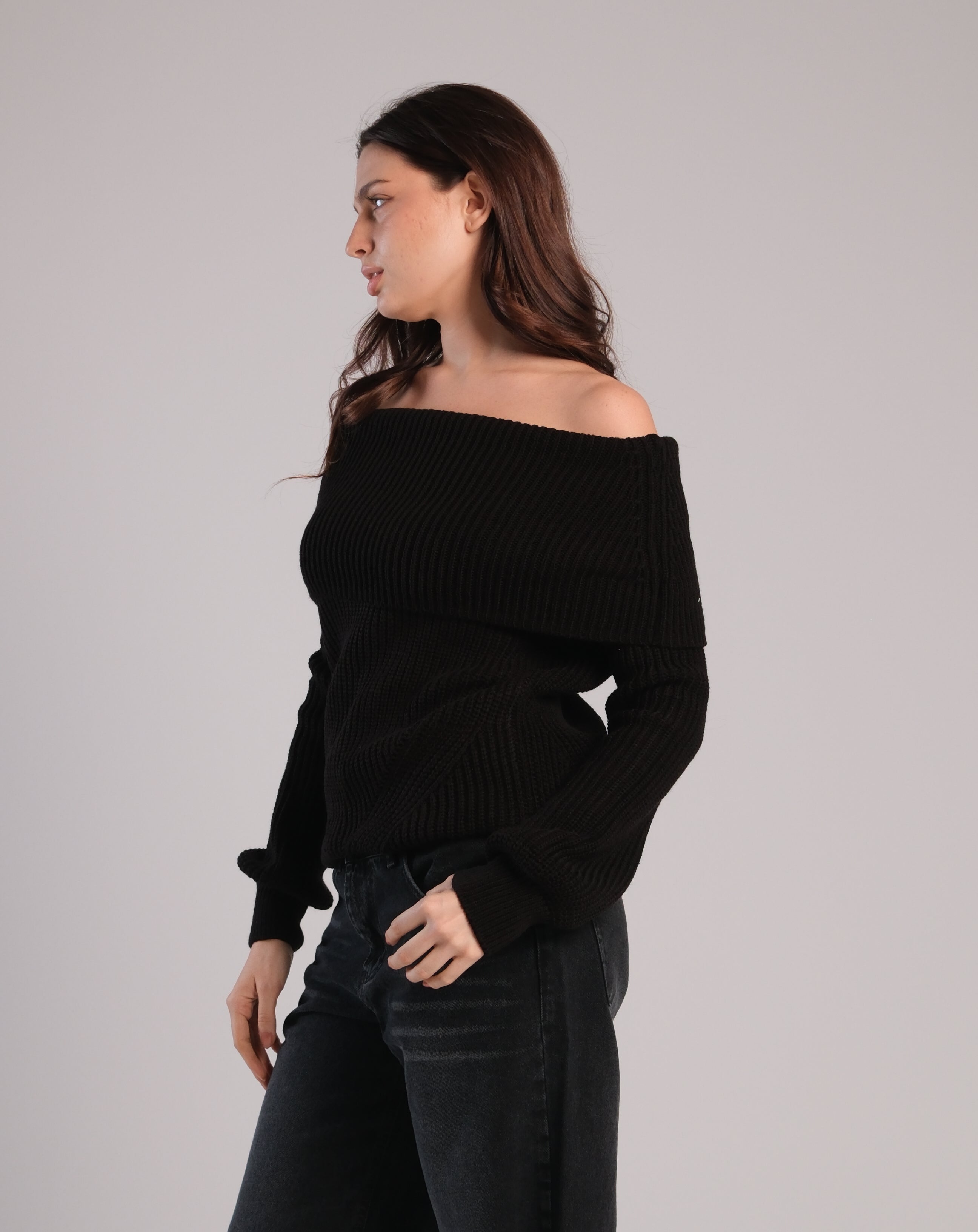 Off Shoulder Knit Sweater