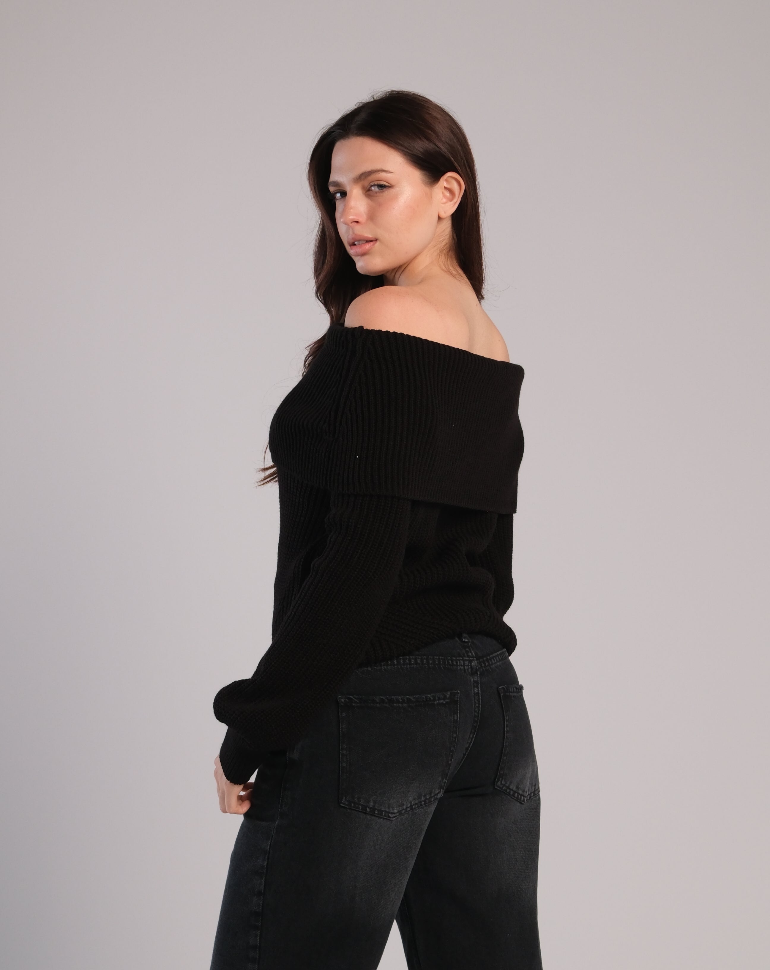 Off Shoulder Knit Sweater