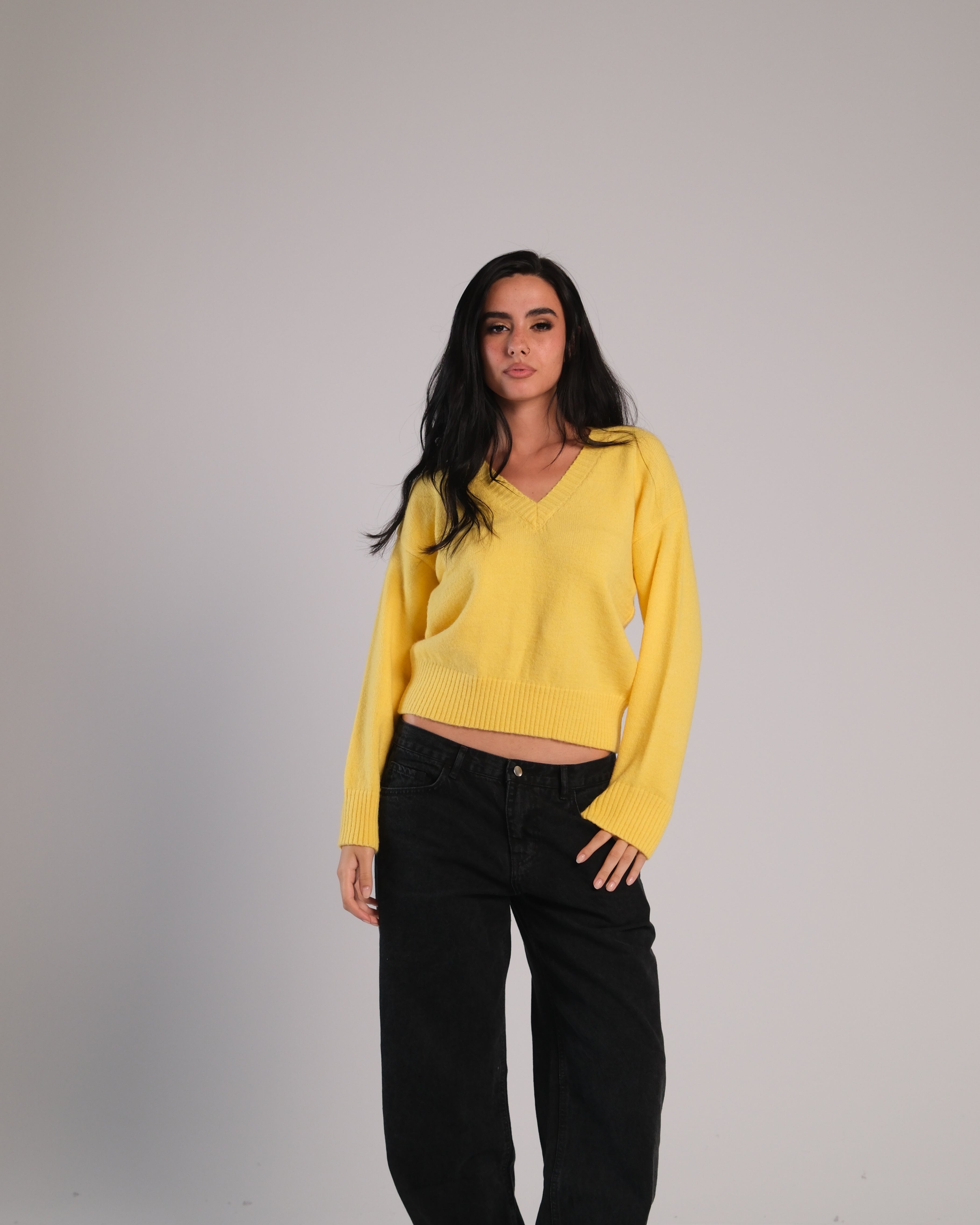V Neck Knit Sweater
