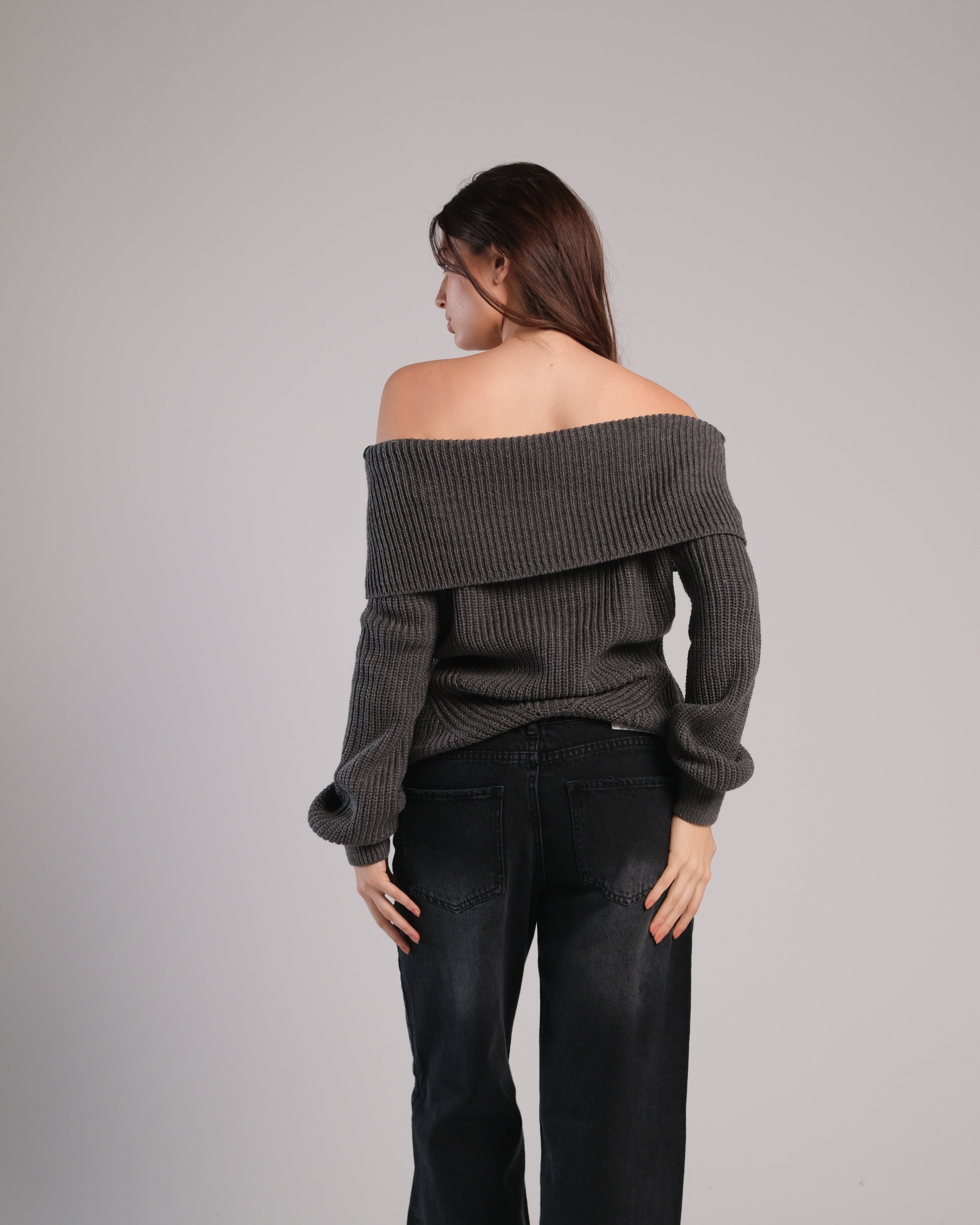 Off Shoulder Knit Sweater