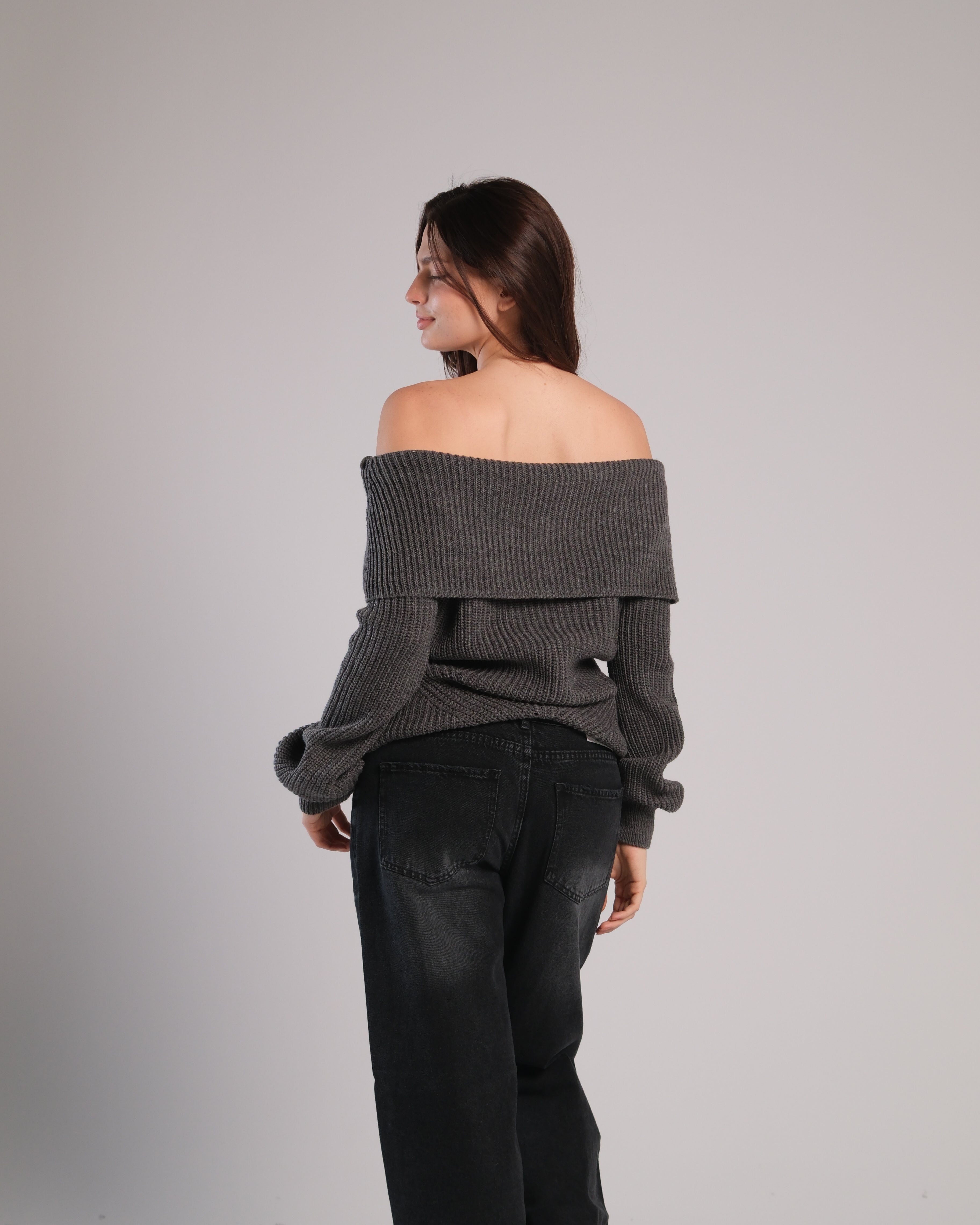 Off Shoulder Knit Sweater