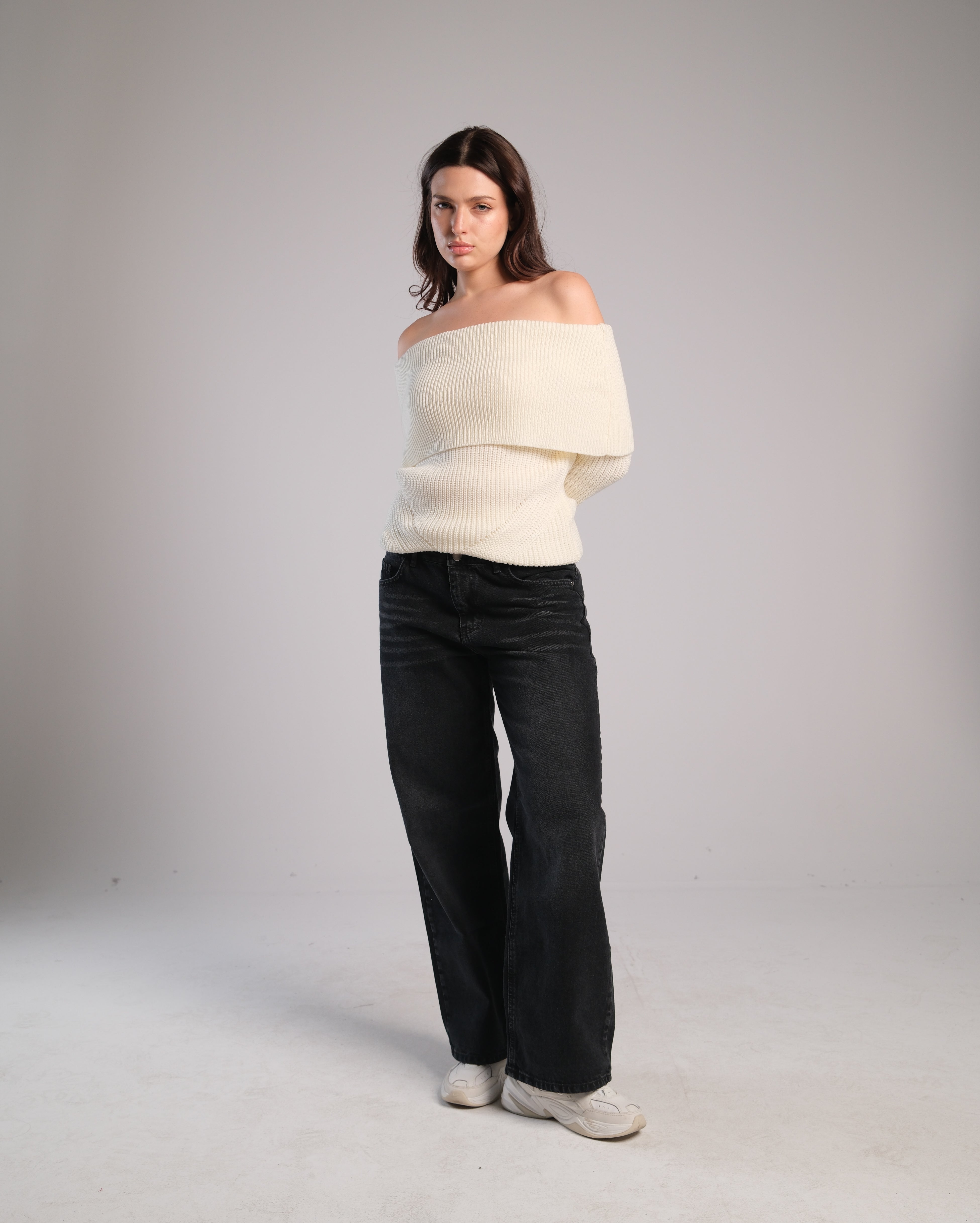 Off Shoulder Knit Sweater