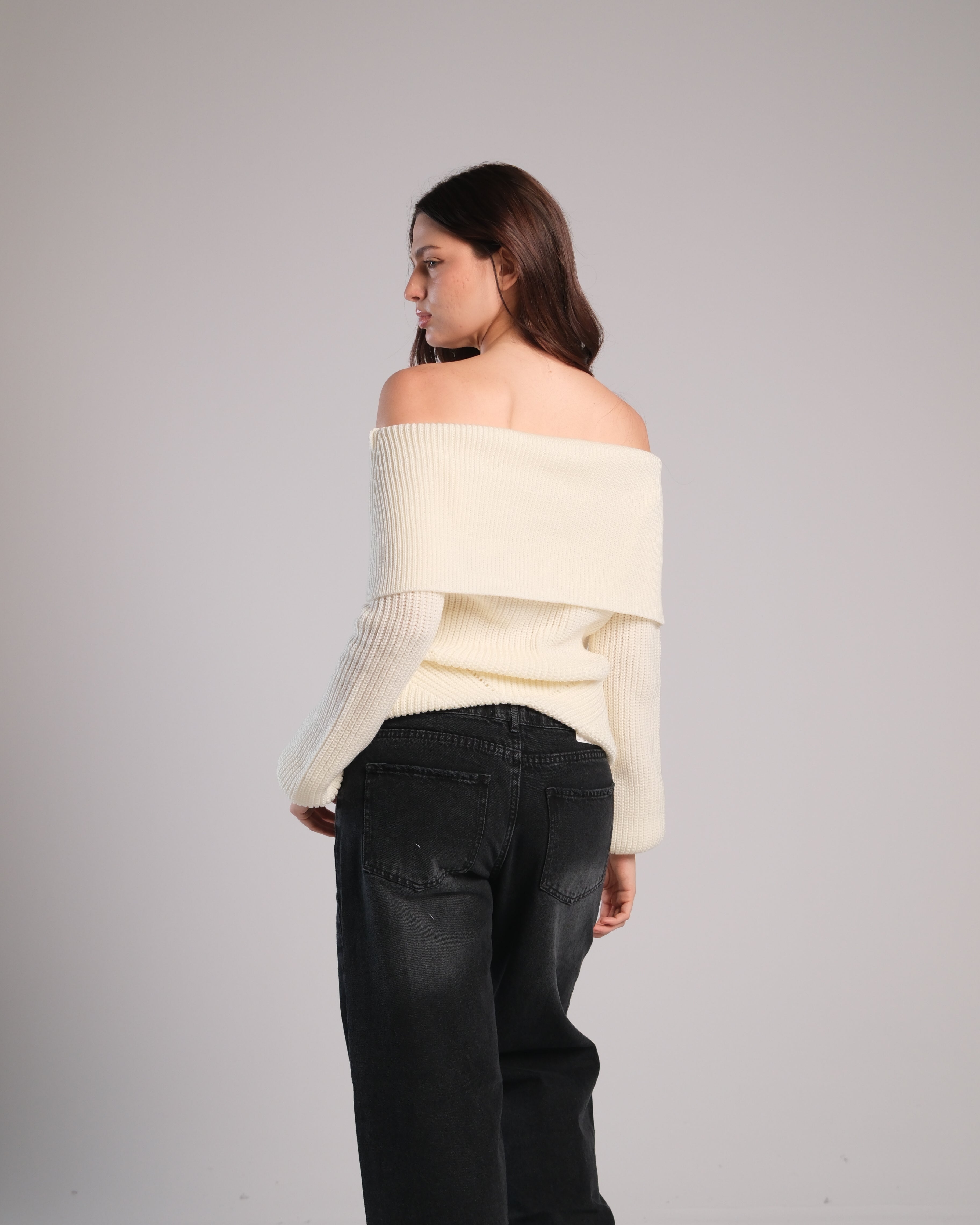 Off Shoulder Knit Sweater
