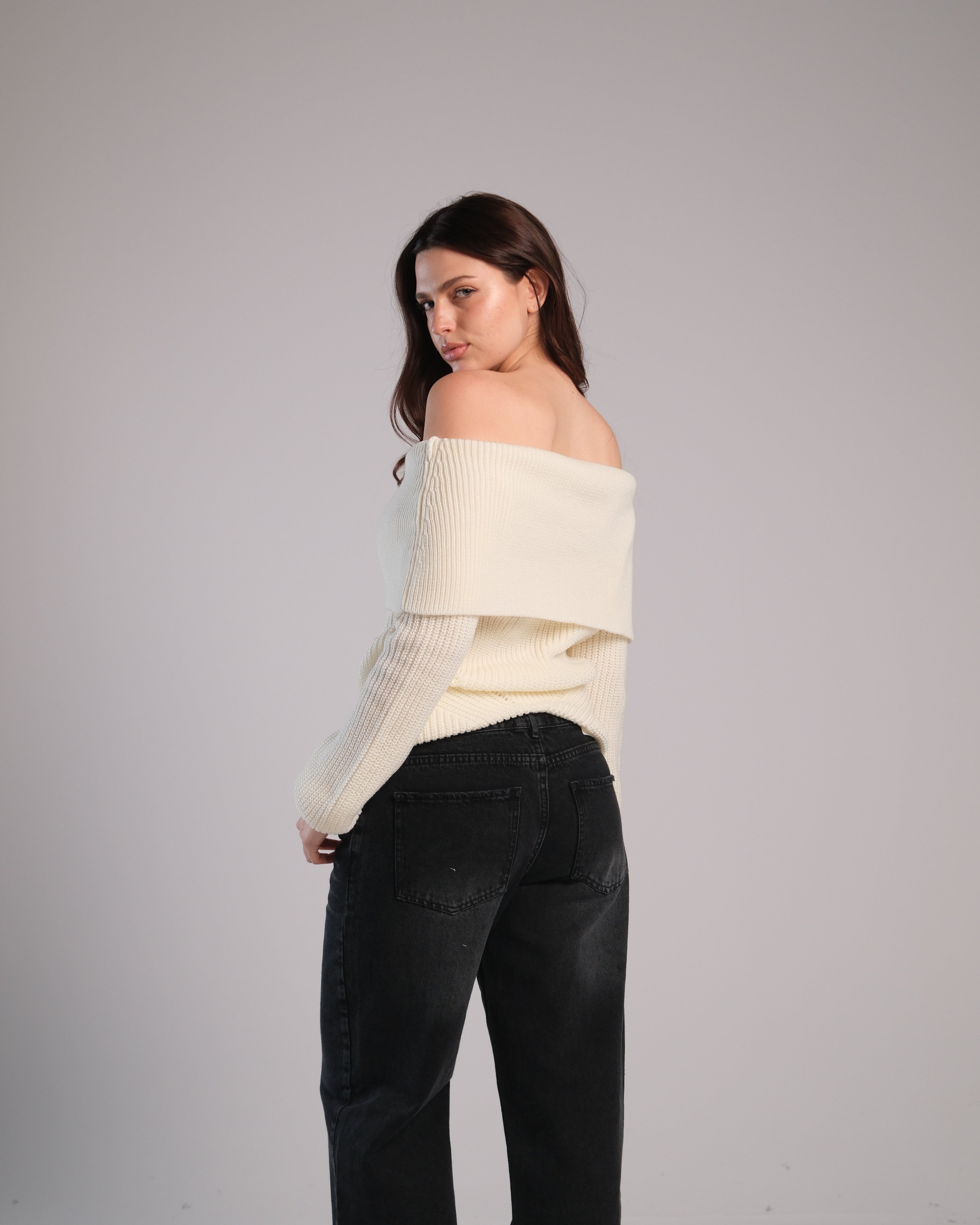 Off Shoulder Knit Sweater