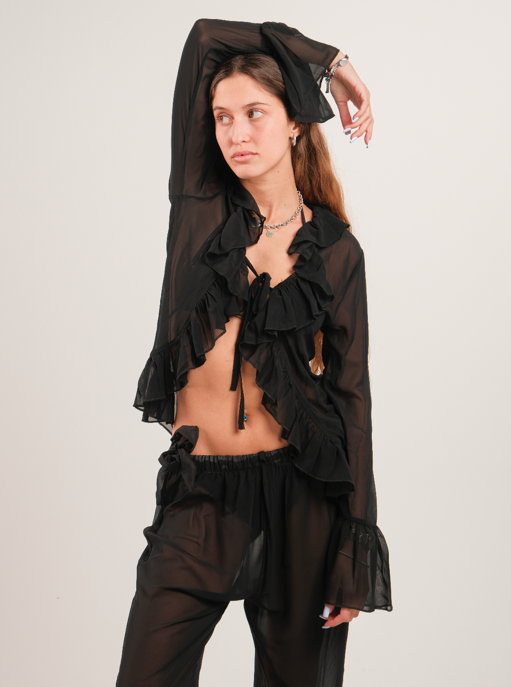 Ruffle Chiffon Top