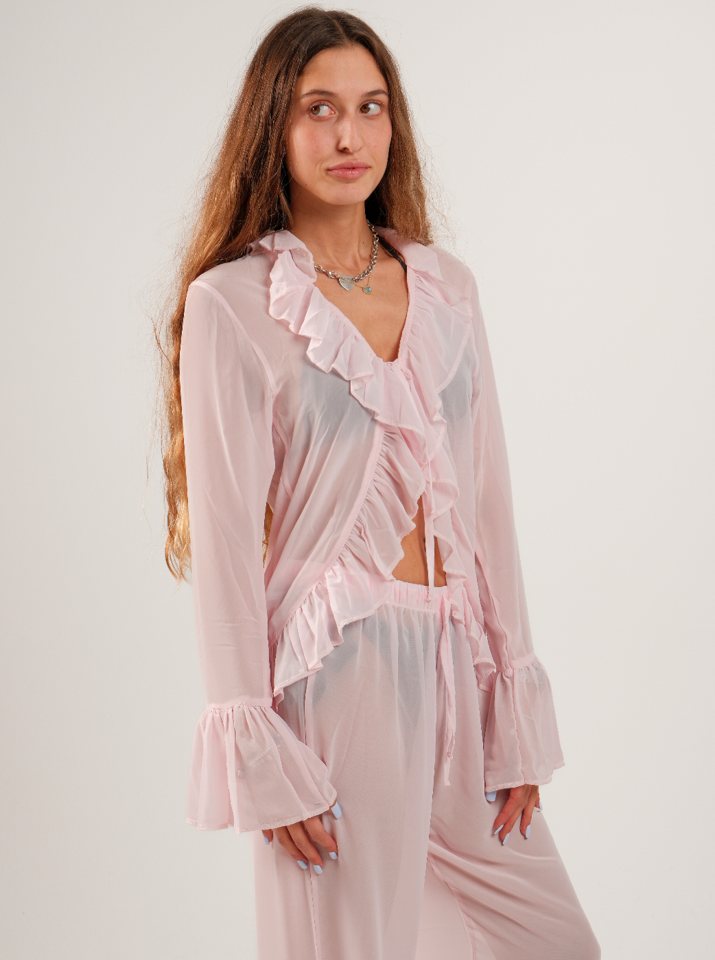 Ruffle Chiffon Top