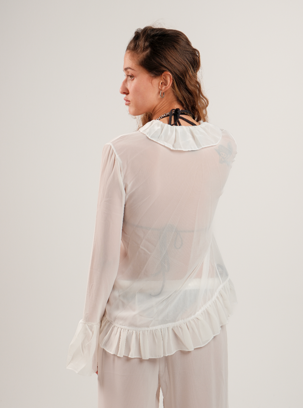Ruffle Chiffon Top